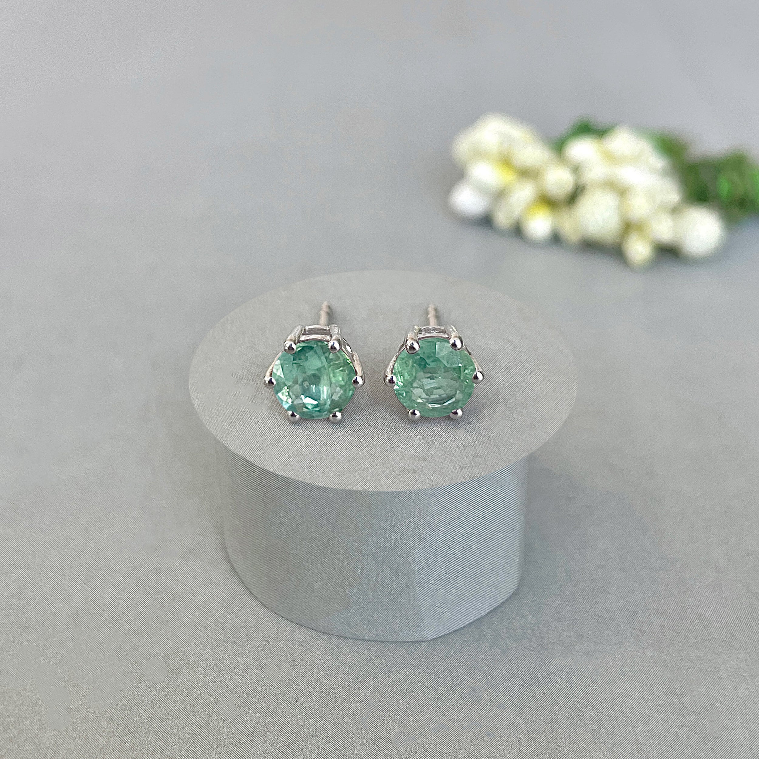 Green Kyanite Stud Earring-(KYN-SE-1024-G.)