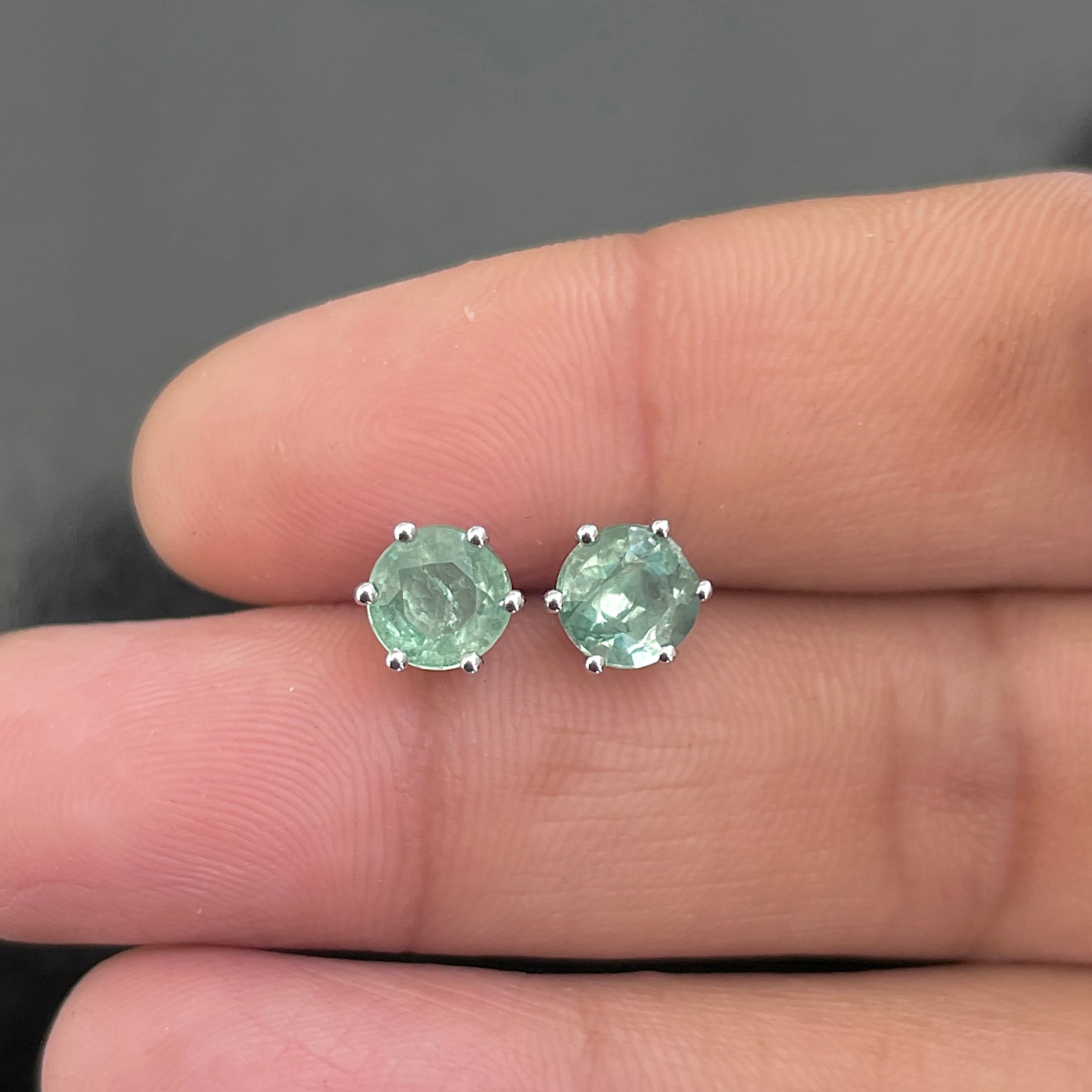 Green Kyanite Stud Earring-(KYN-SE-1024-G.)