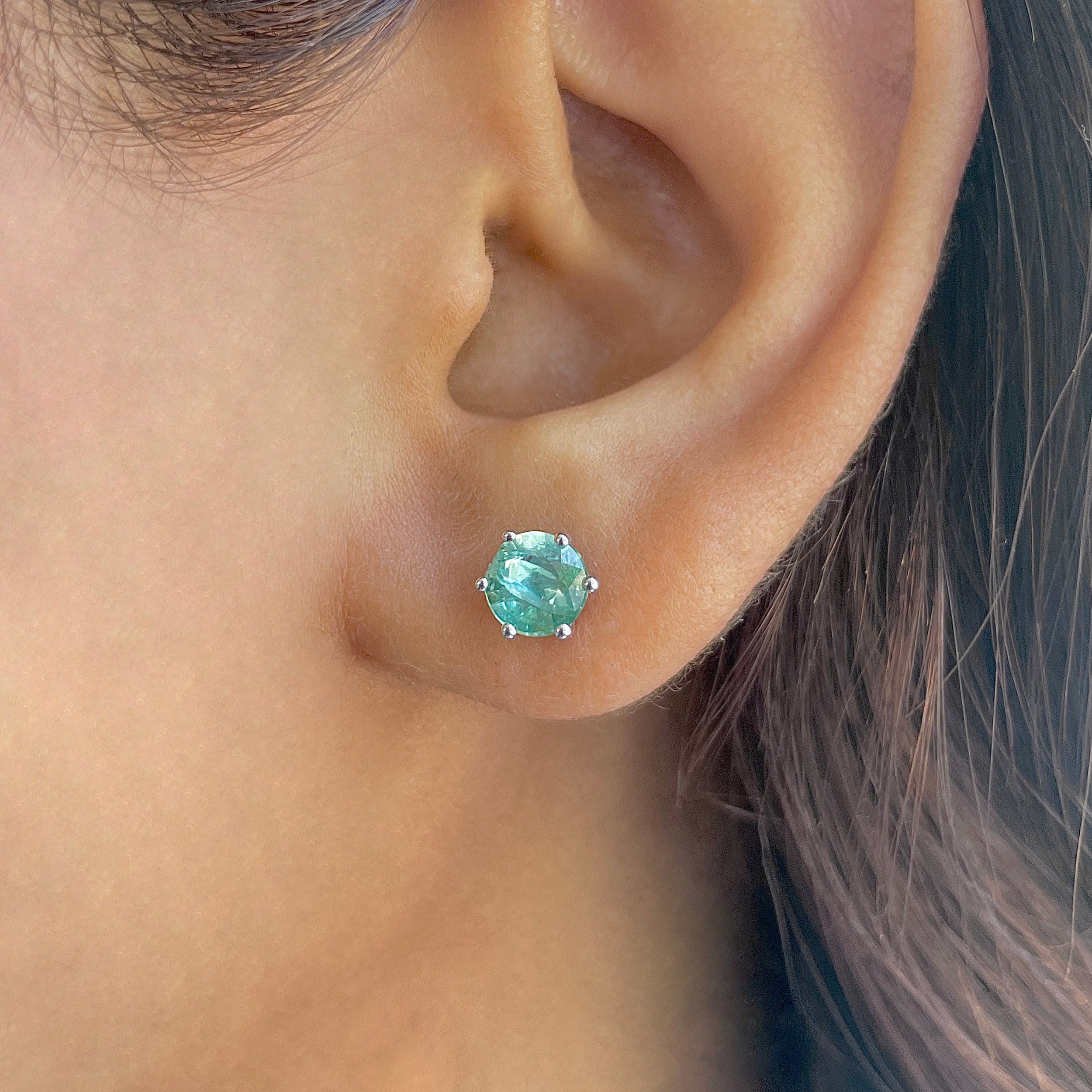 Green Kyanite Stud Earring-(KYN-SE-1024-G.)
