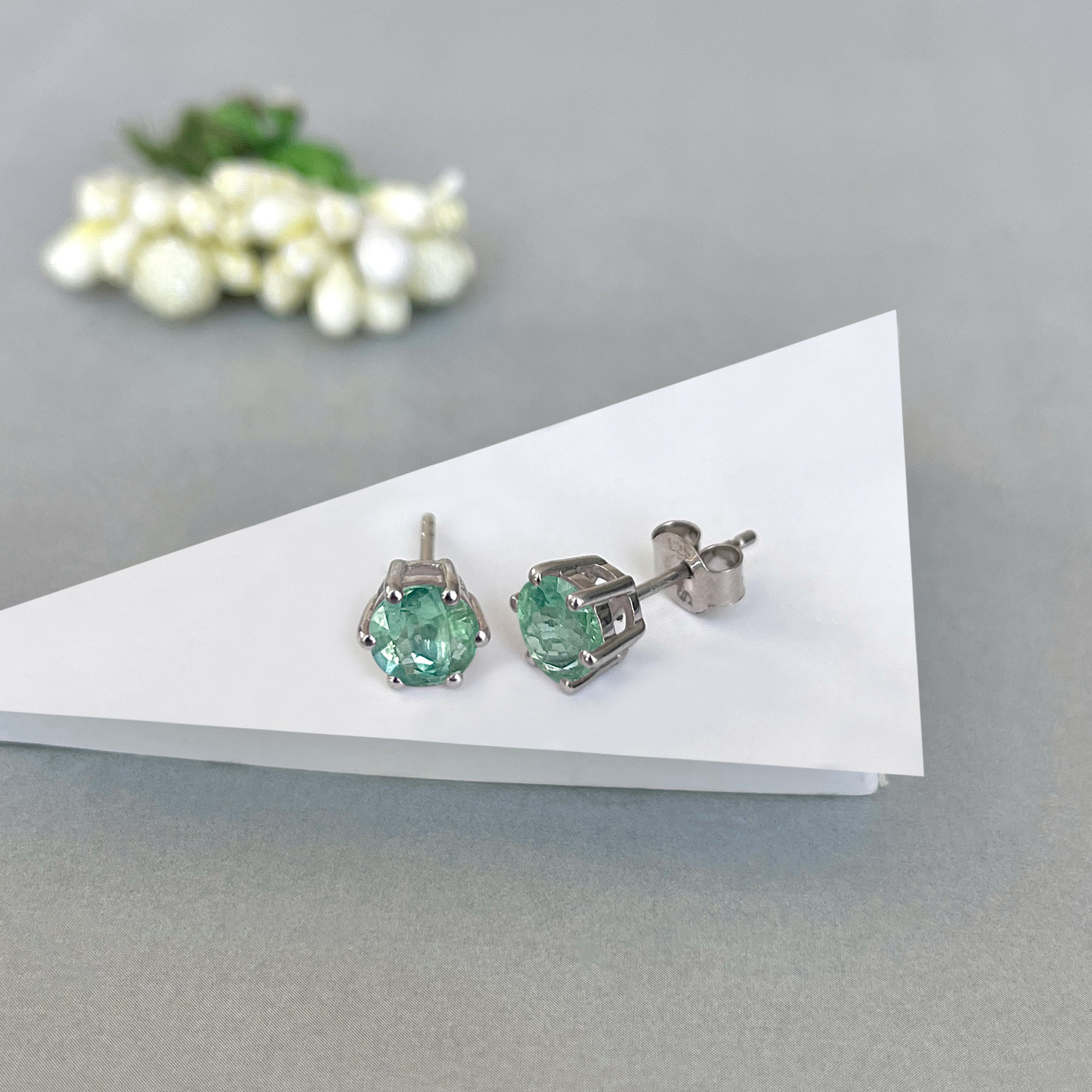 Green Kyanite Stud Earring-(GKY-SE-1024.)