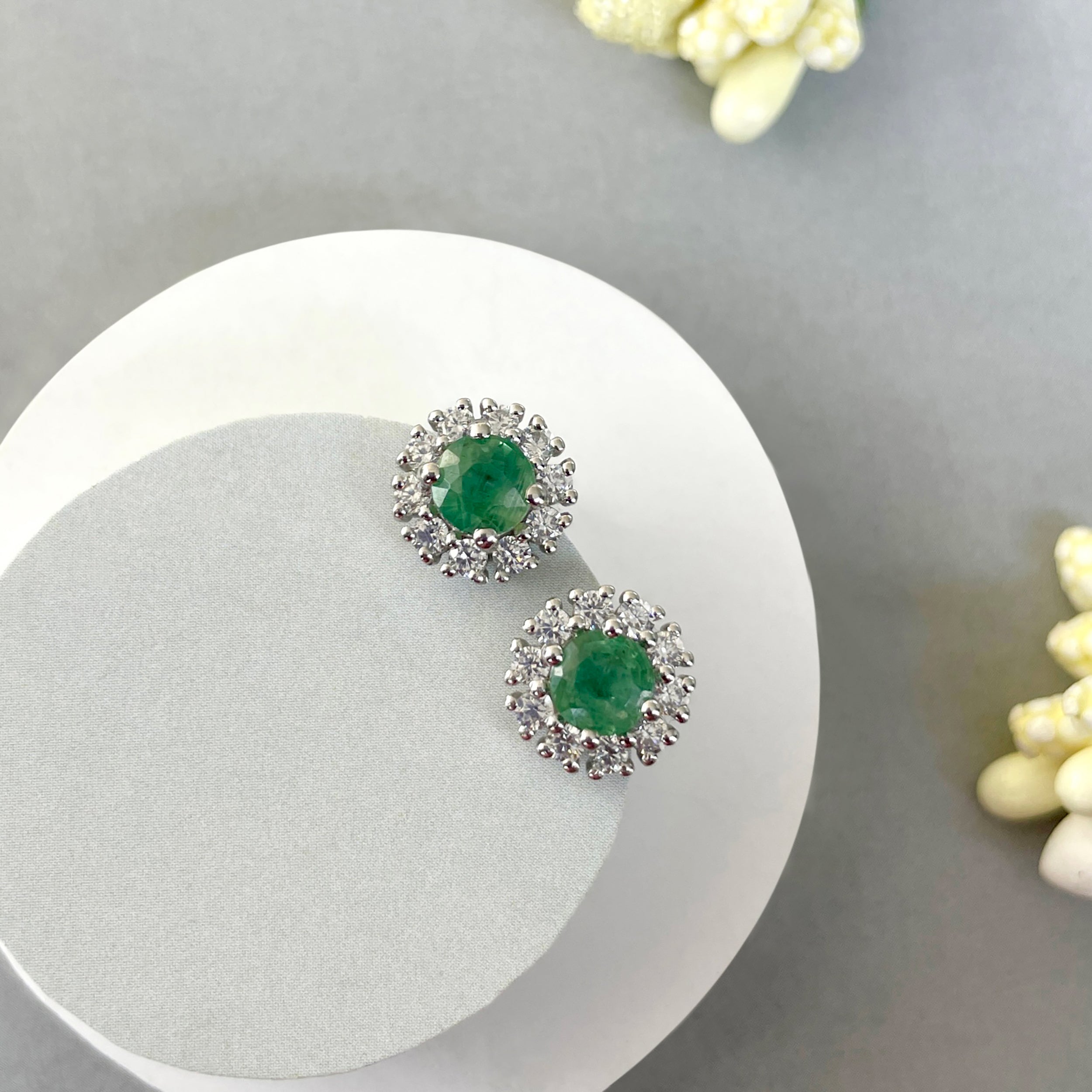 Green Kyanite Stud Earring-(KYN-SE-1268-G.)