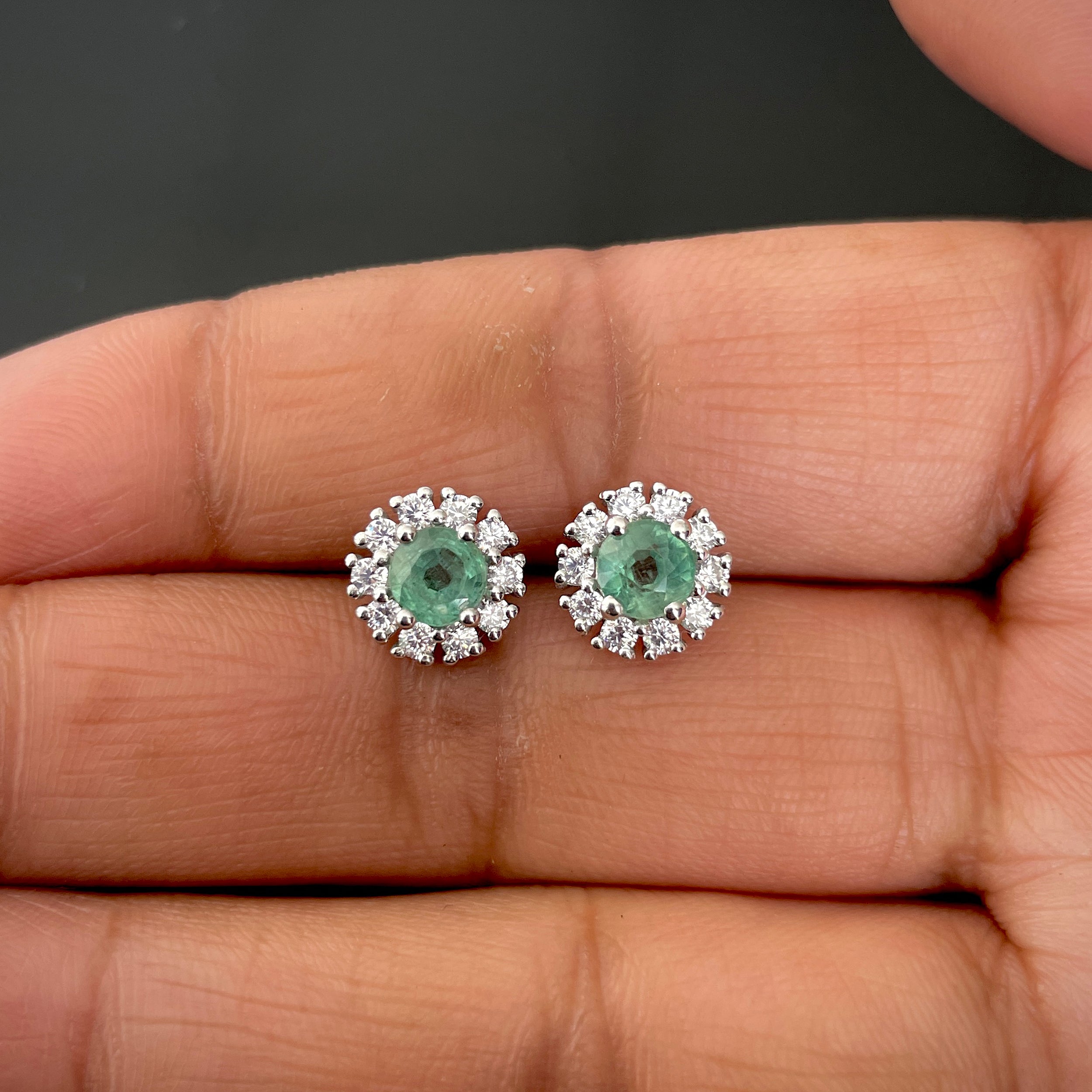 Green Kyanite Stud Earring-(KYN-SE-1268-G.)