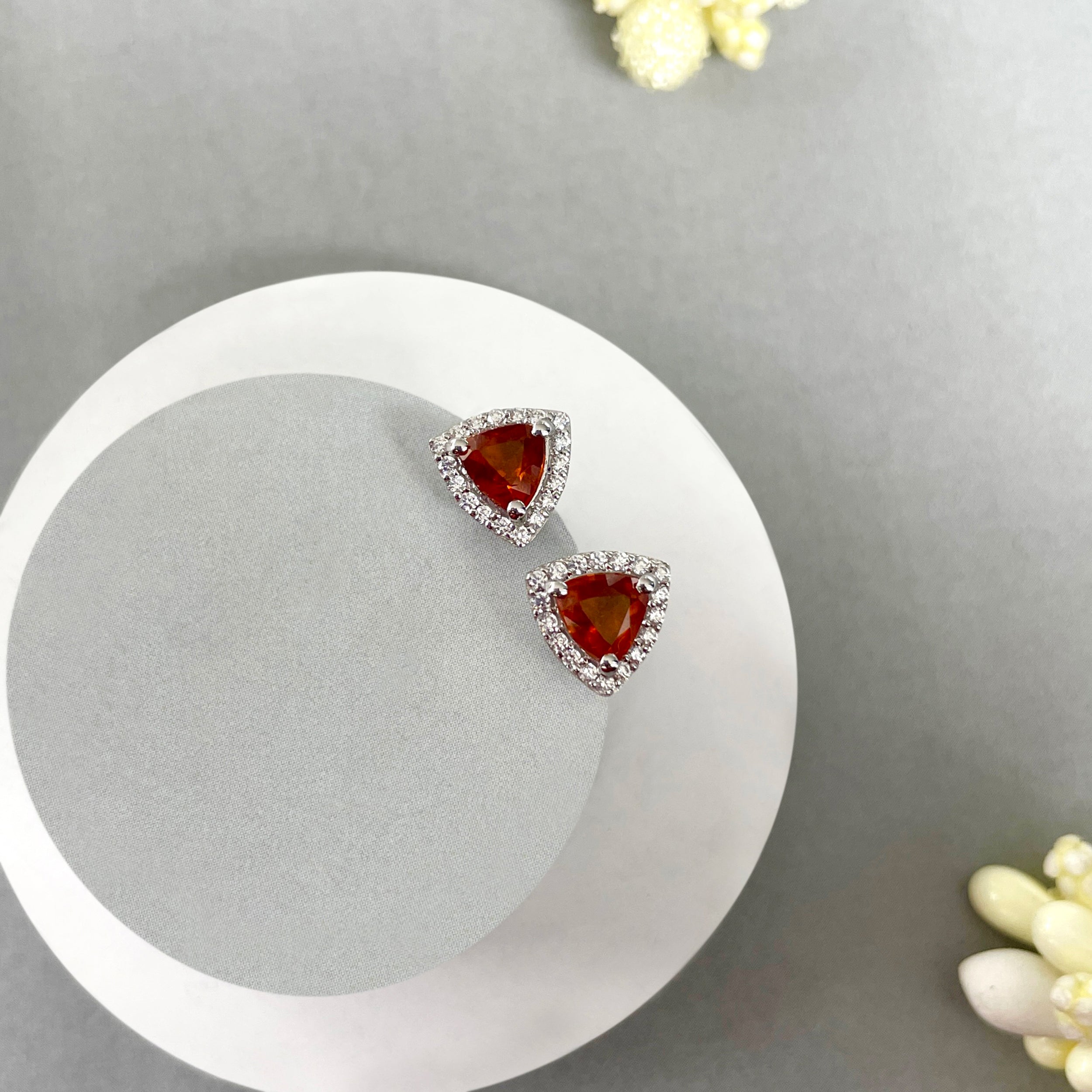 Orange Kyanite Stud Earring-(KYN-SE-1269-O.)