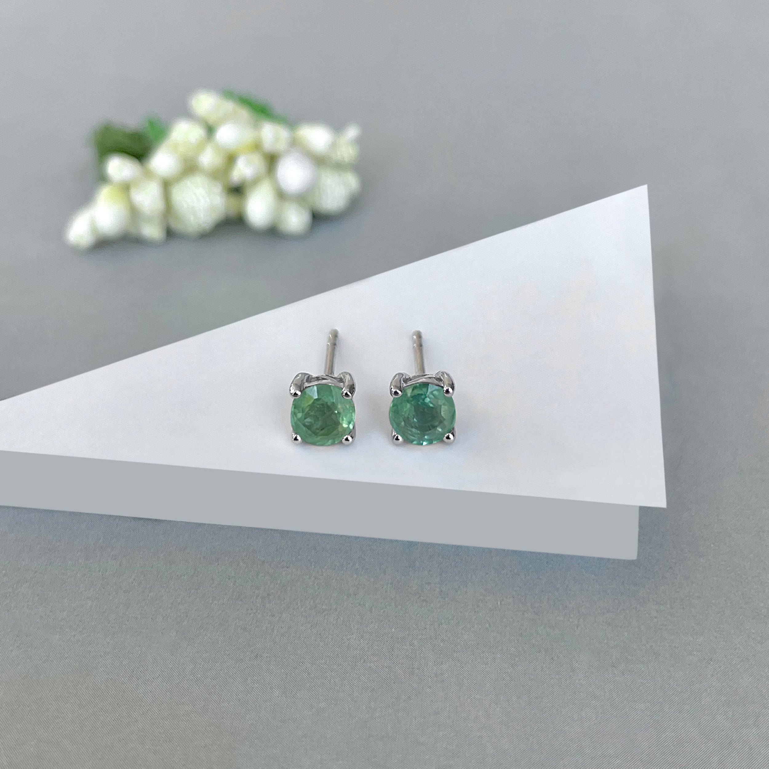 Green Kyanite Stud Earring-(GKY-SE-1321.)