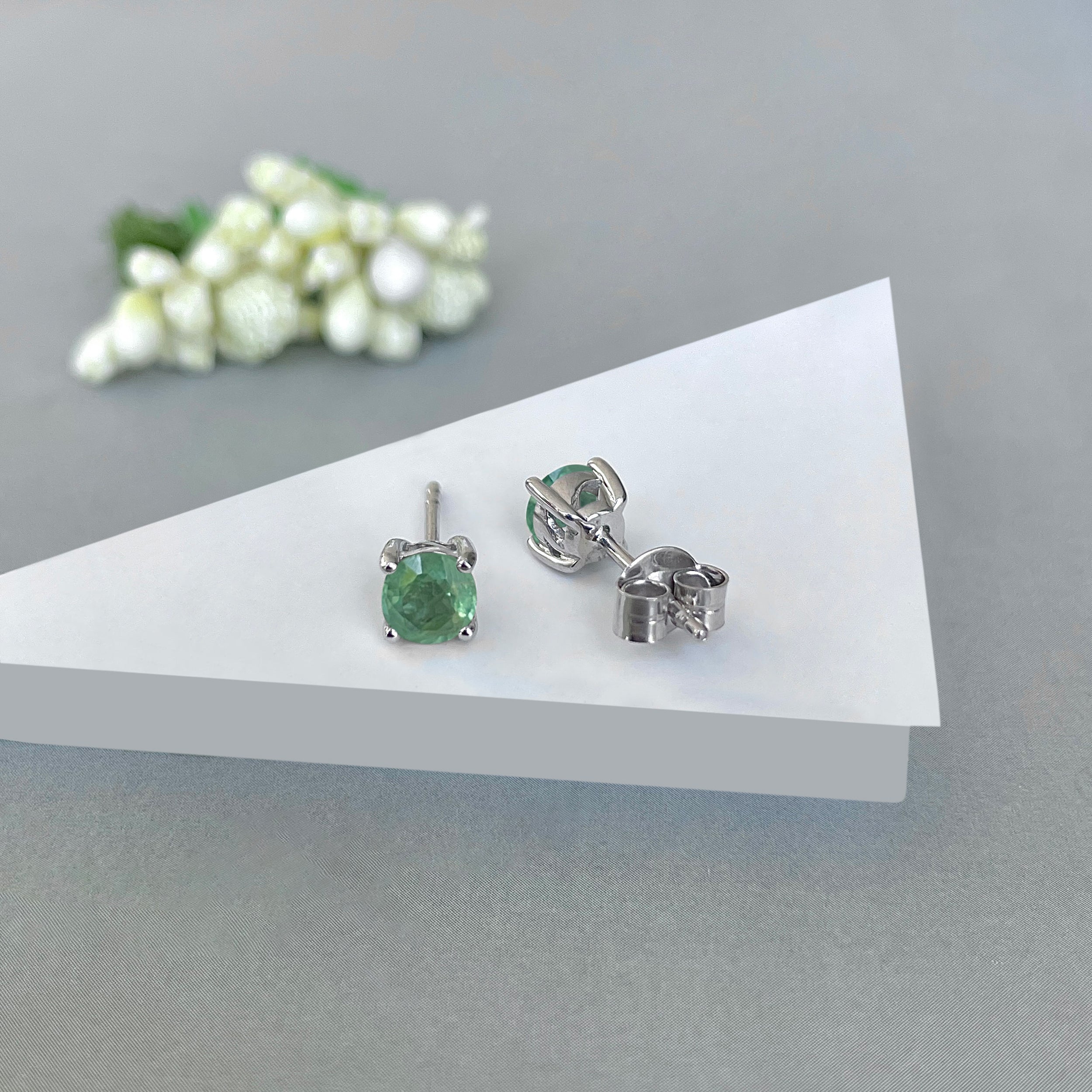 Green Kyanite Stud Earring-(GKY-SE-1321.)