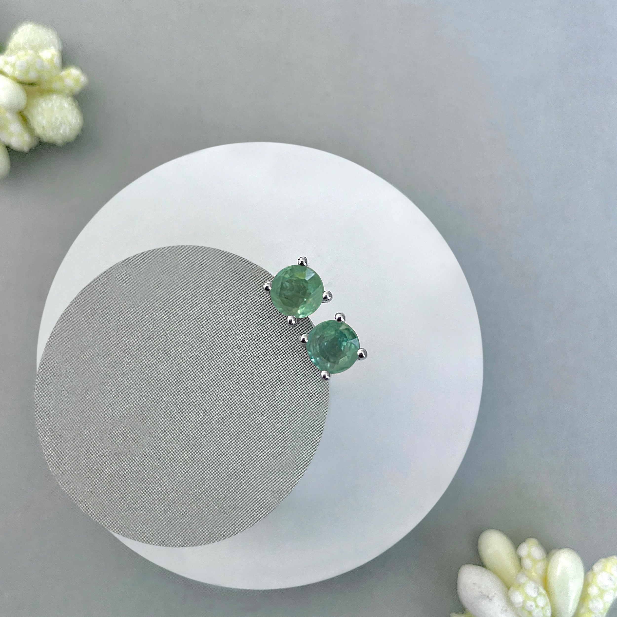 Green Kyanite Stud Earring-(KYN-SE-1321-G.)