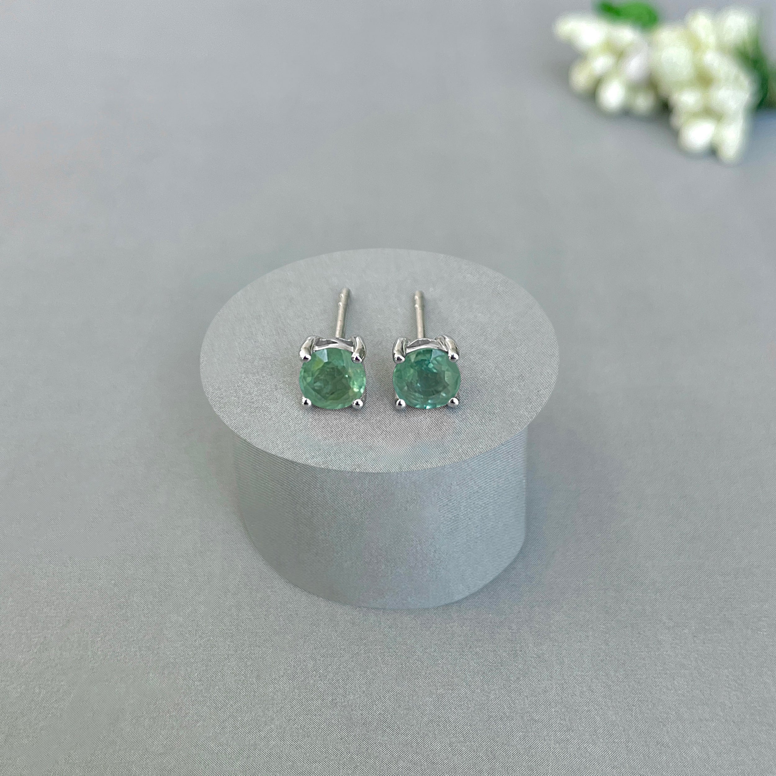 Green Kyanite Stud Earring-(KYN-SE-1321-G.)