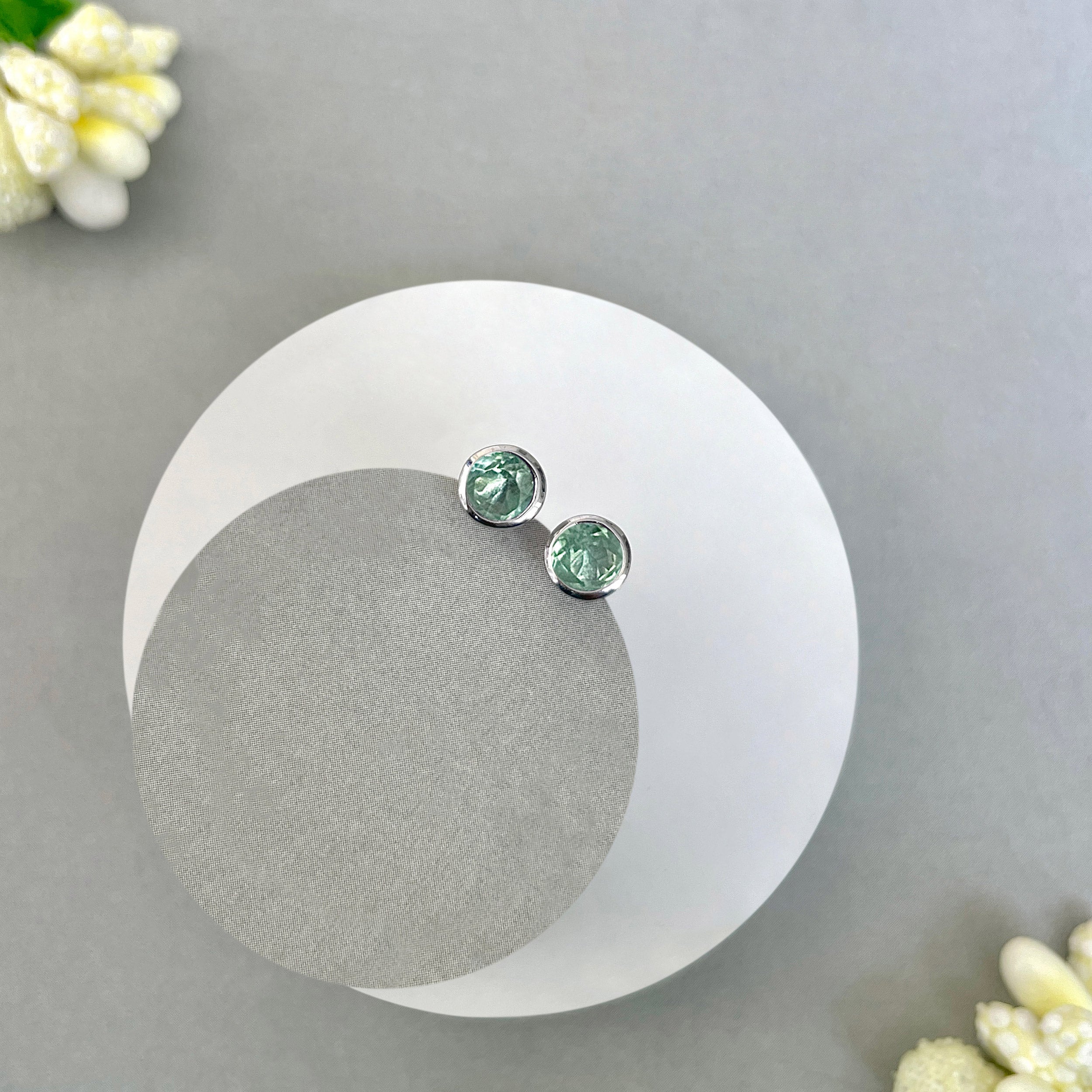 Green Kyanite Stud Earring-(KYN-SE-1375-G.)