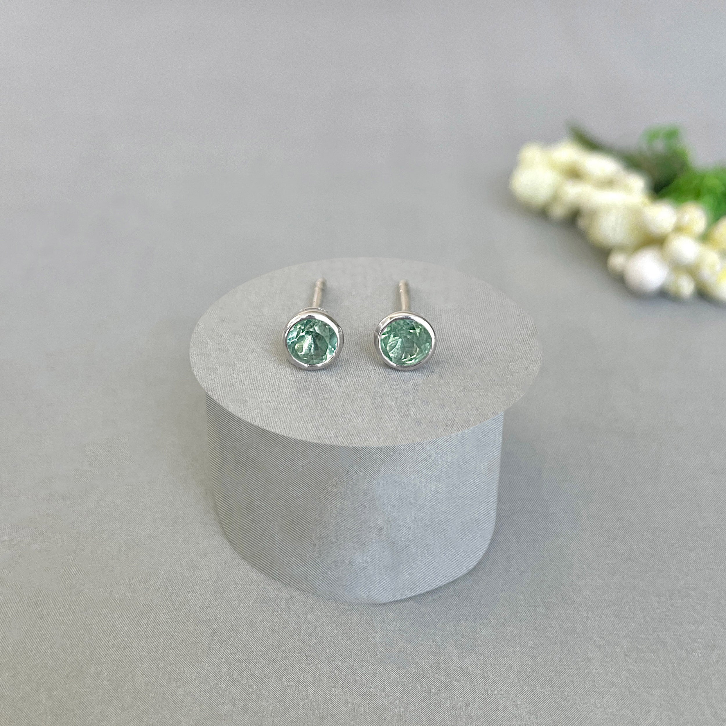 Green Kyanite Stud Earring-(KYN-SE-1375-G.)