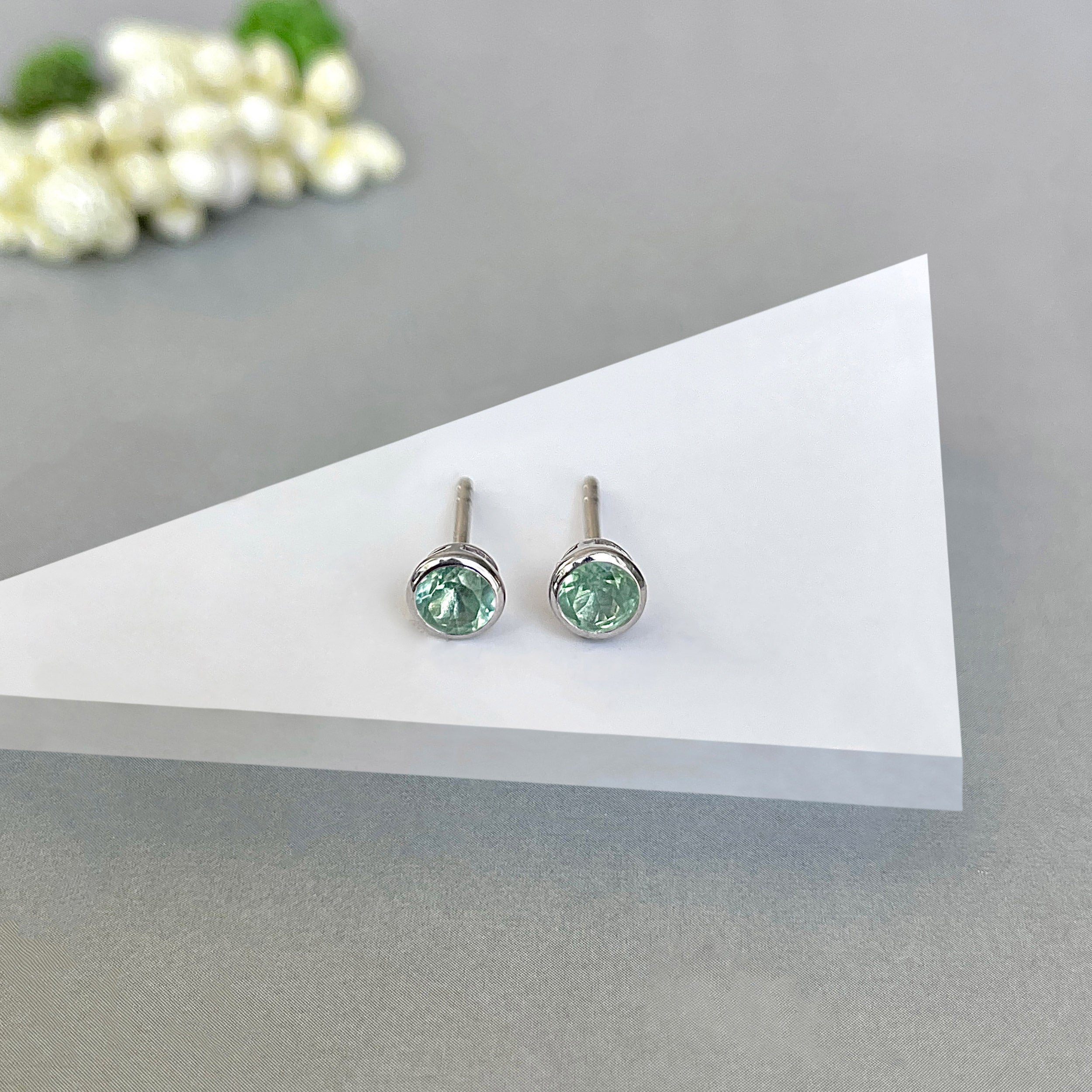 Green Kyanite Stud Earring-(KYN-SE-1375-G.)
