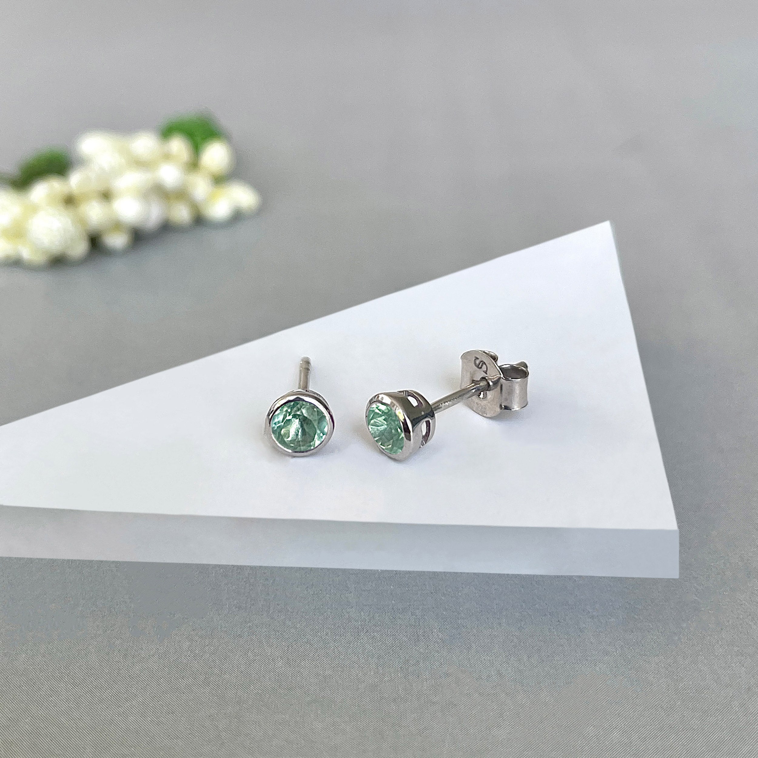 Green Kyanite Stud Earring-(KYN-SE-1375-G.)