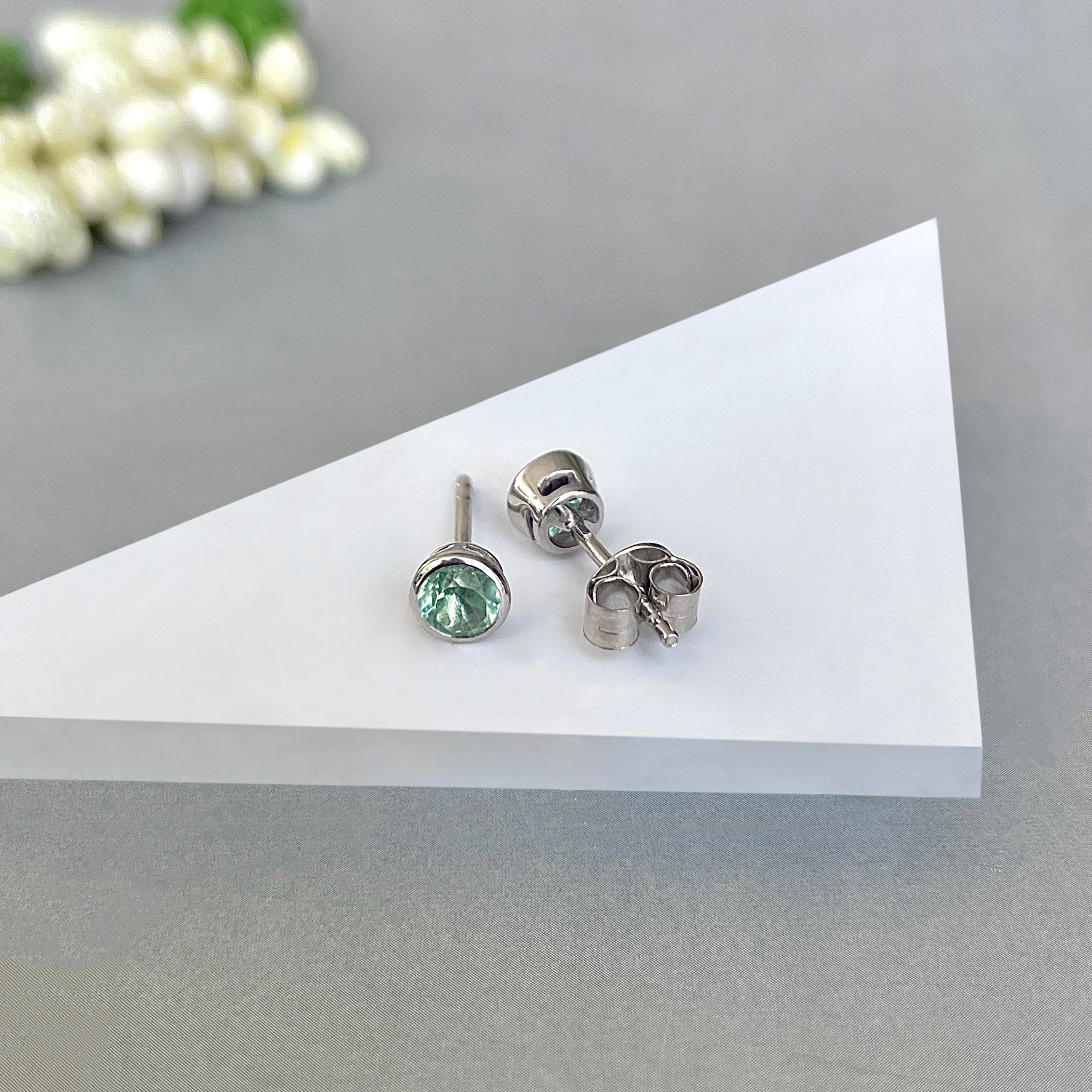 Green Kyanite Stud Earring-(KYN-SE-1375-G.)