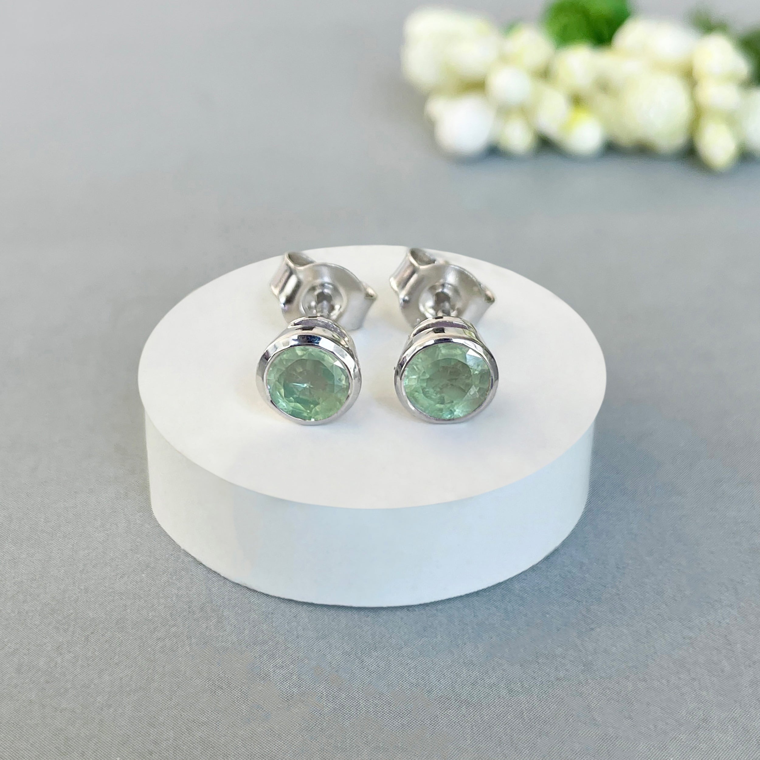 Green Kyanite Stud Earring-(GKY-SE-1425.)