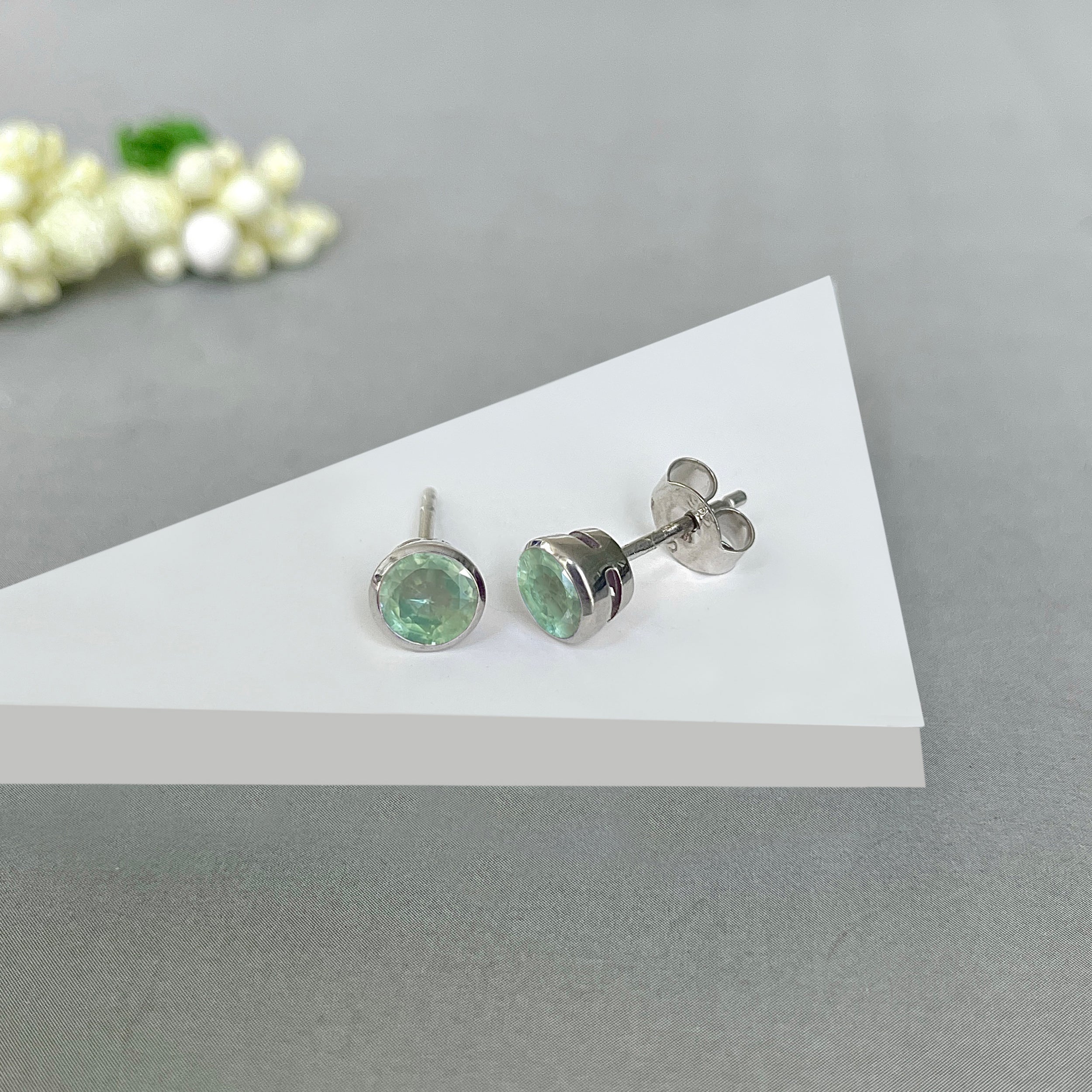 Green Kyanite Stud Earring-(GKY-SE-1425.)
