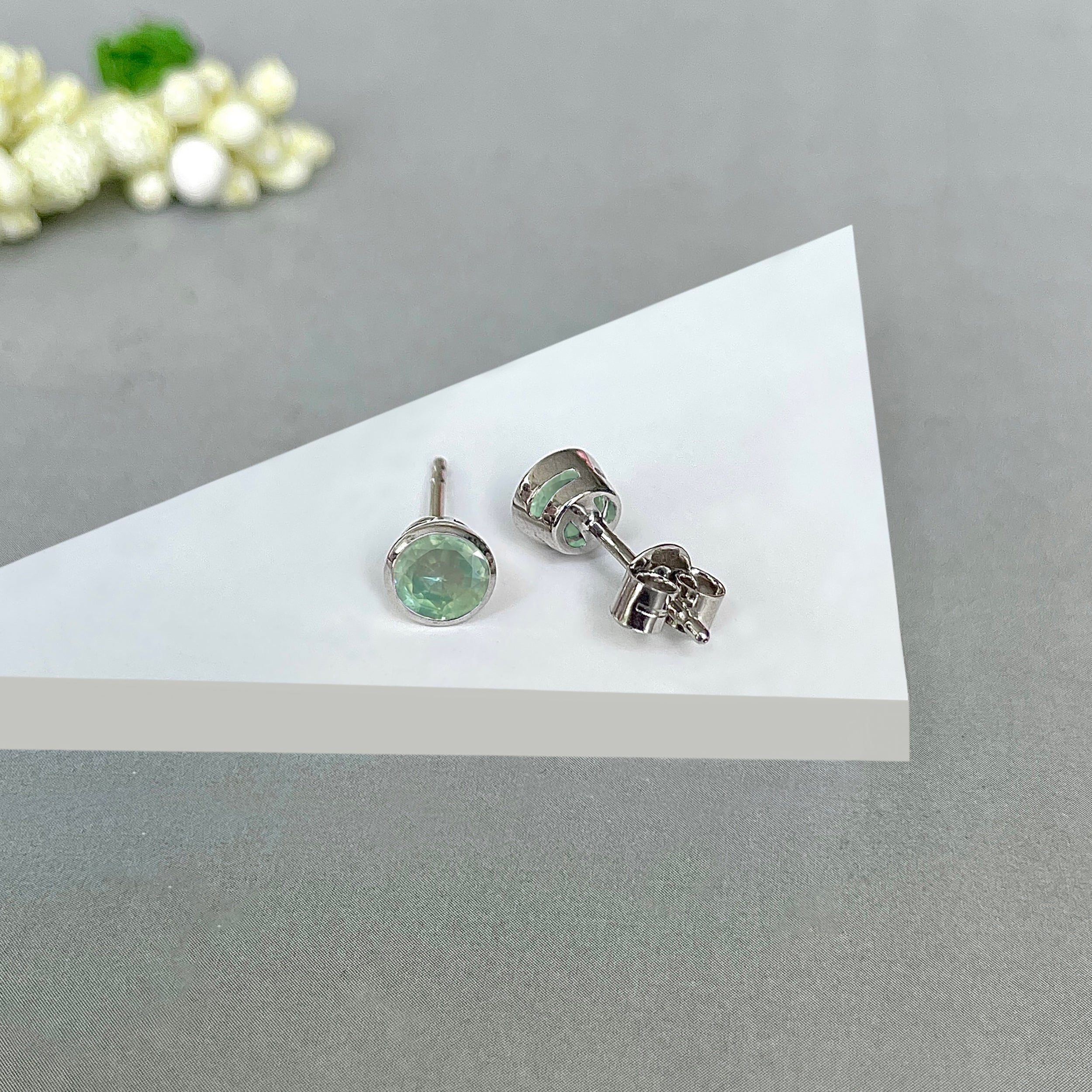 Green Kyanite Stud Earring-(GKY-SE-1425.)