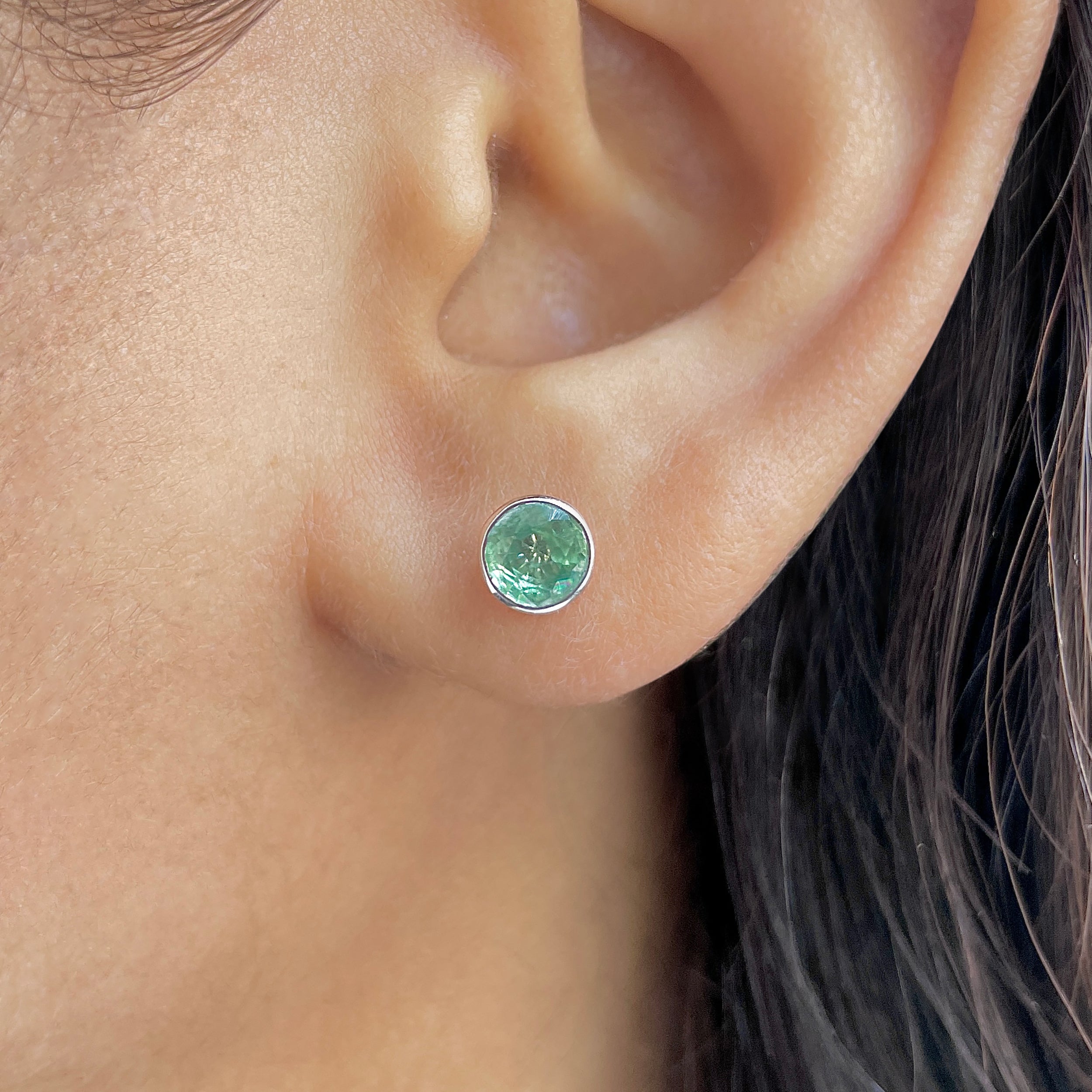 Green Kyanite Stud Earring-(GKY-SE-1425.)