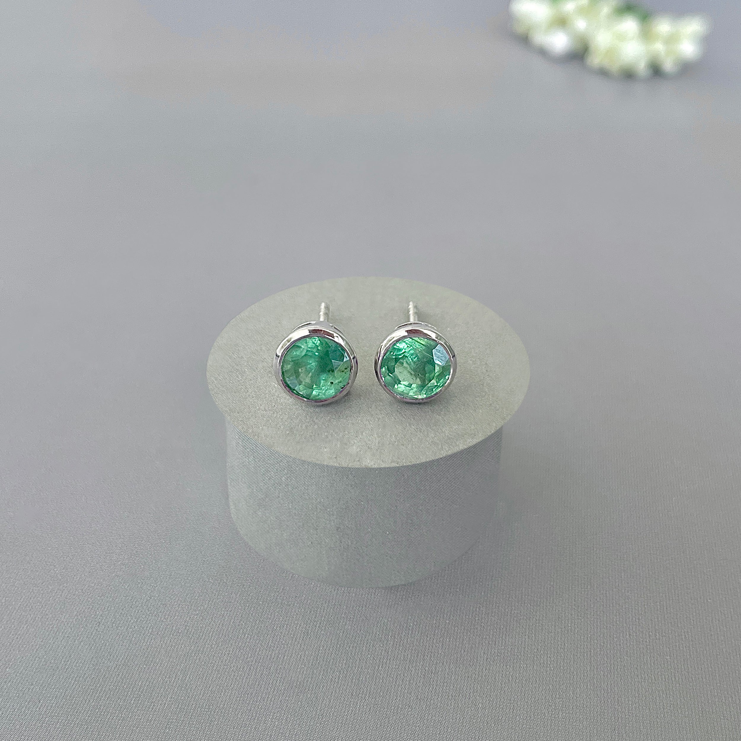 Green Kyanite Stud Earring-(KYN-SE-1426-G.)