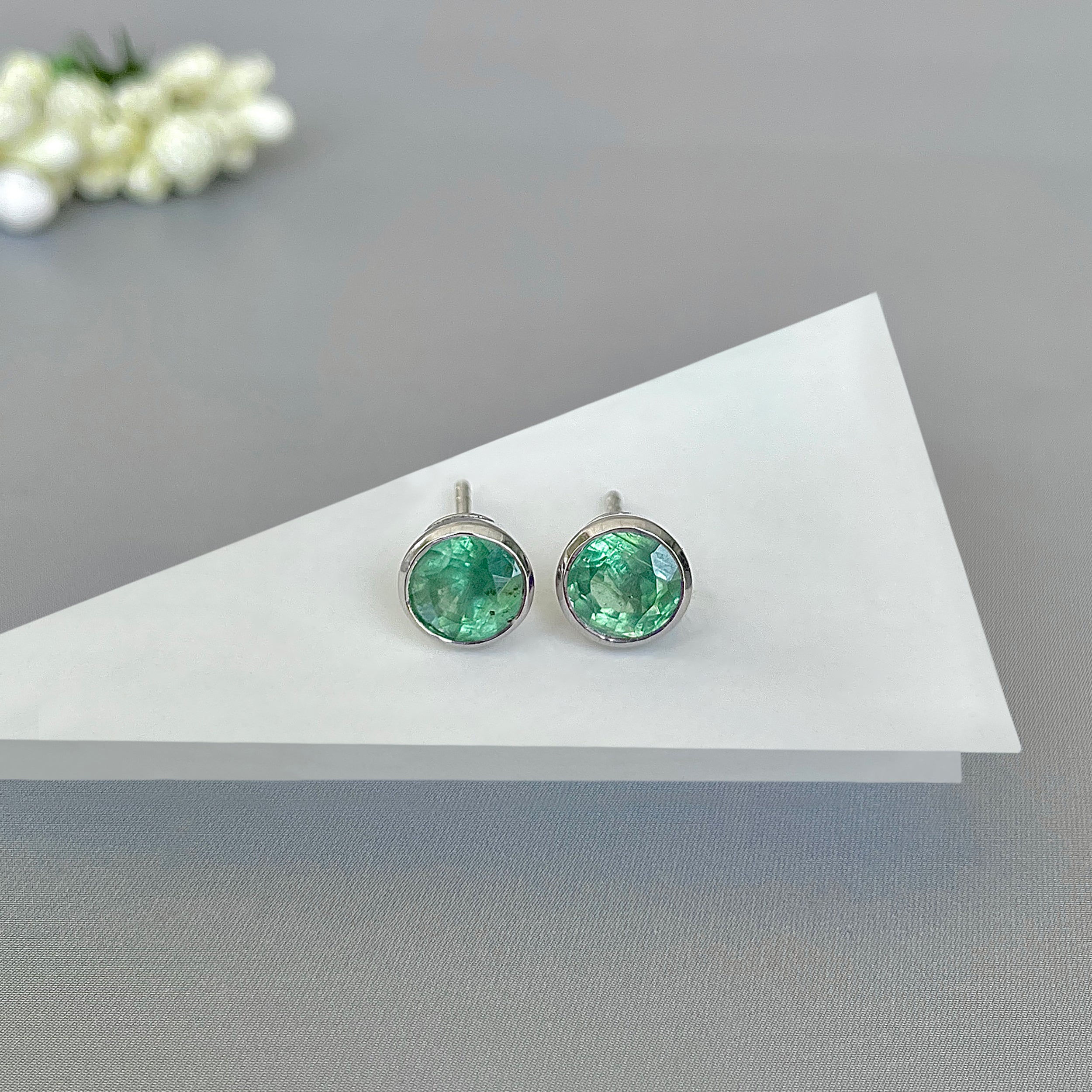 Green Kyanite Stud Earring-(KYN-SE-1426-G.)