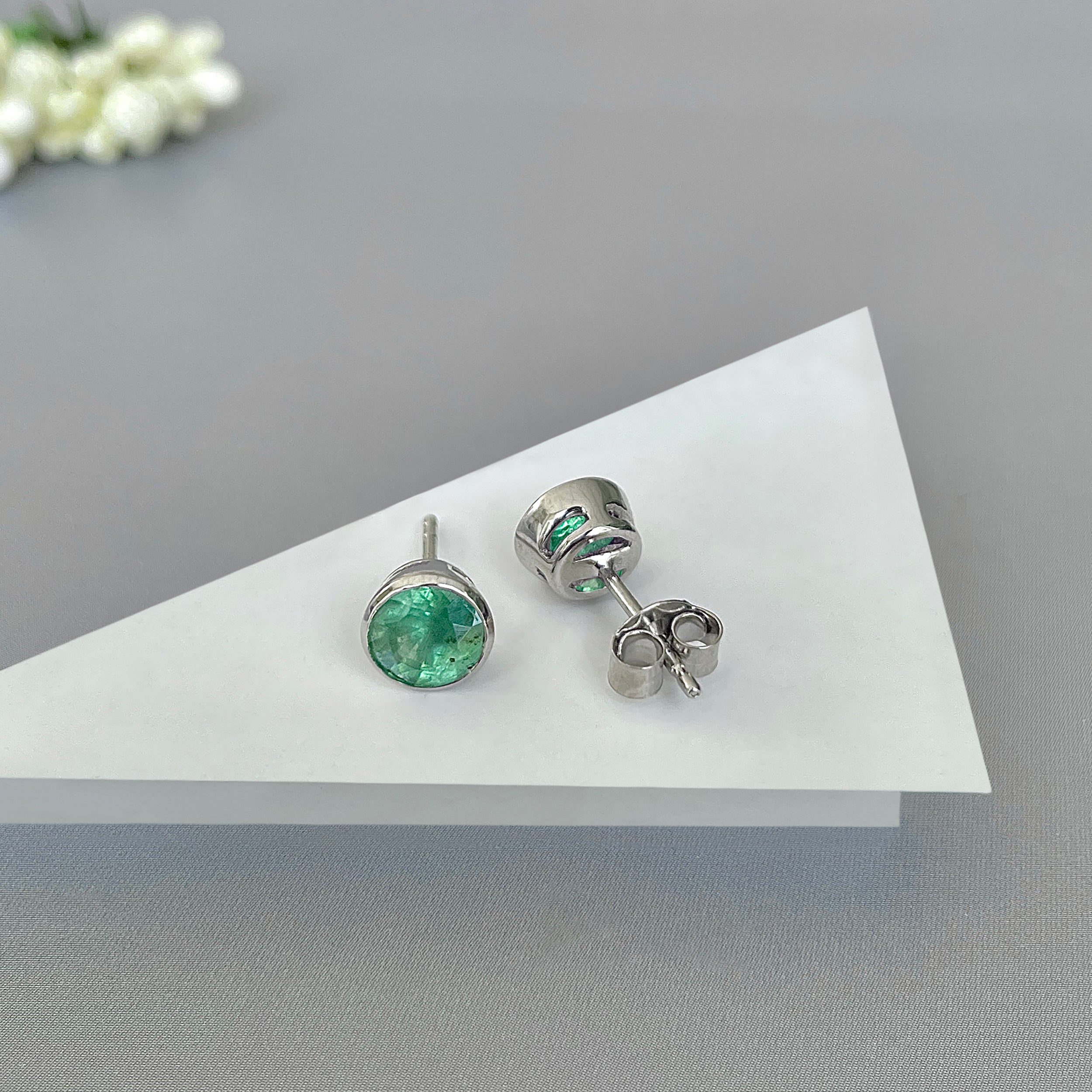 Green Kyanite Stud Earring-(KYN-SE-1426-G.)