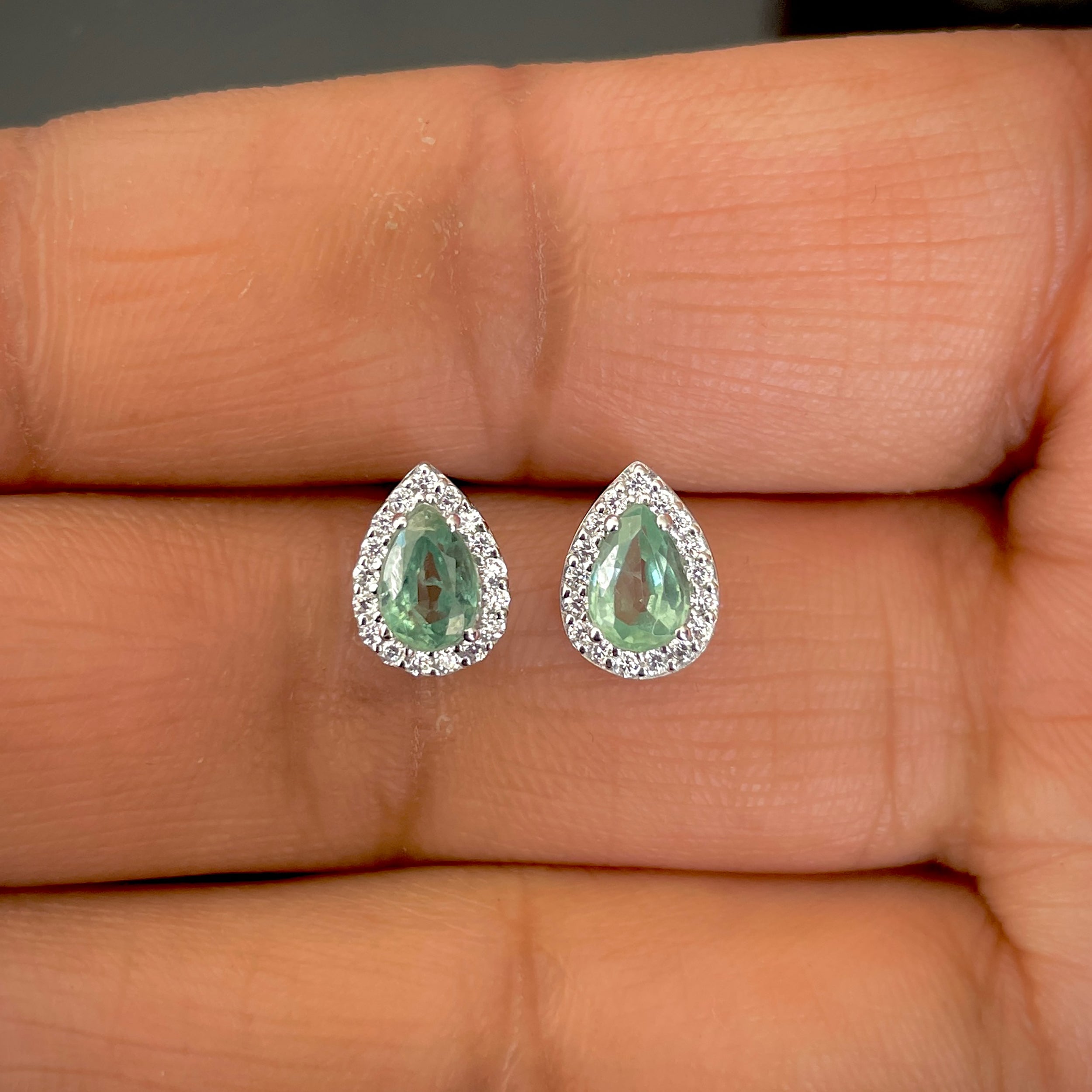 Green Kyanite Stud Earring-(KYN-SE-52W-G.)