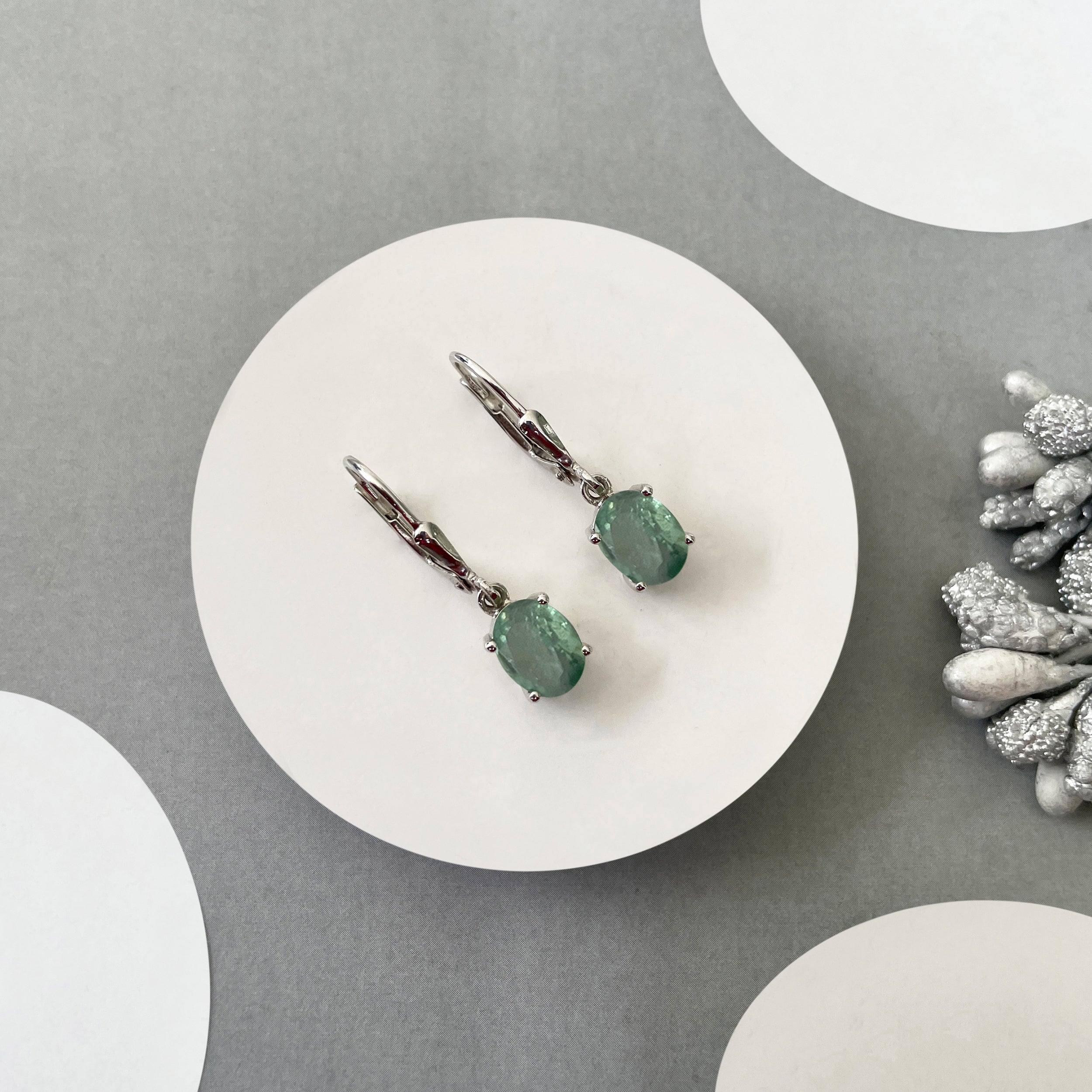 Green Kyanite Leverback Earring-(KYN-SE-673-G.)