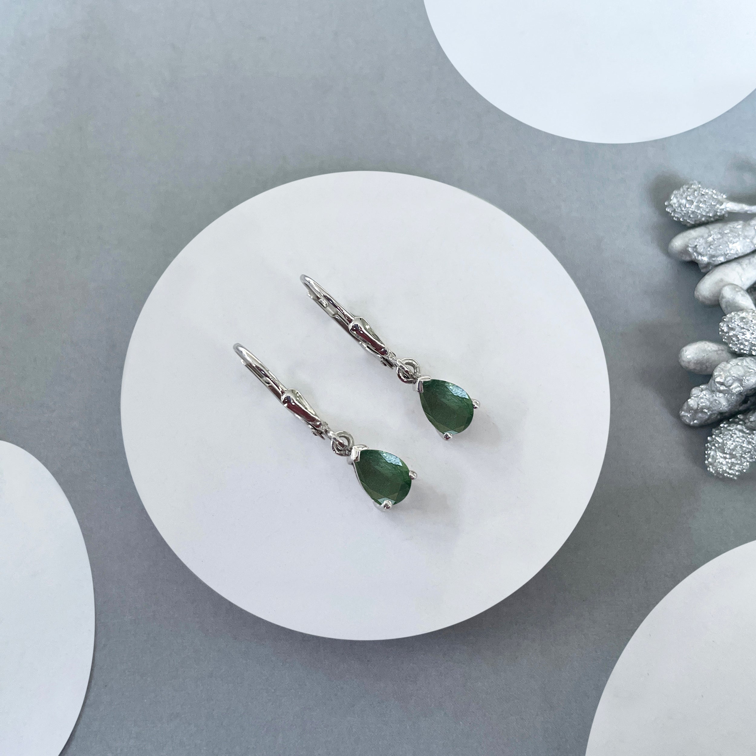 Green Kyanite Leverback Earring-(KYN-SE-676-G.)