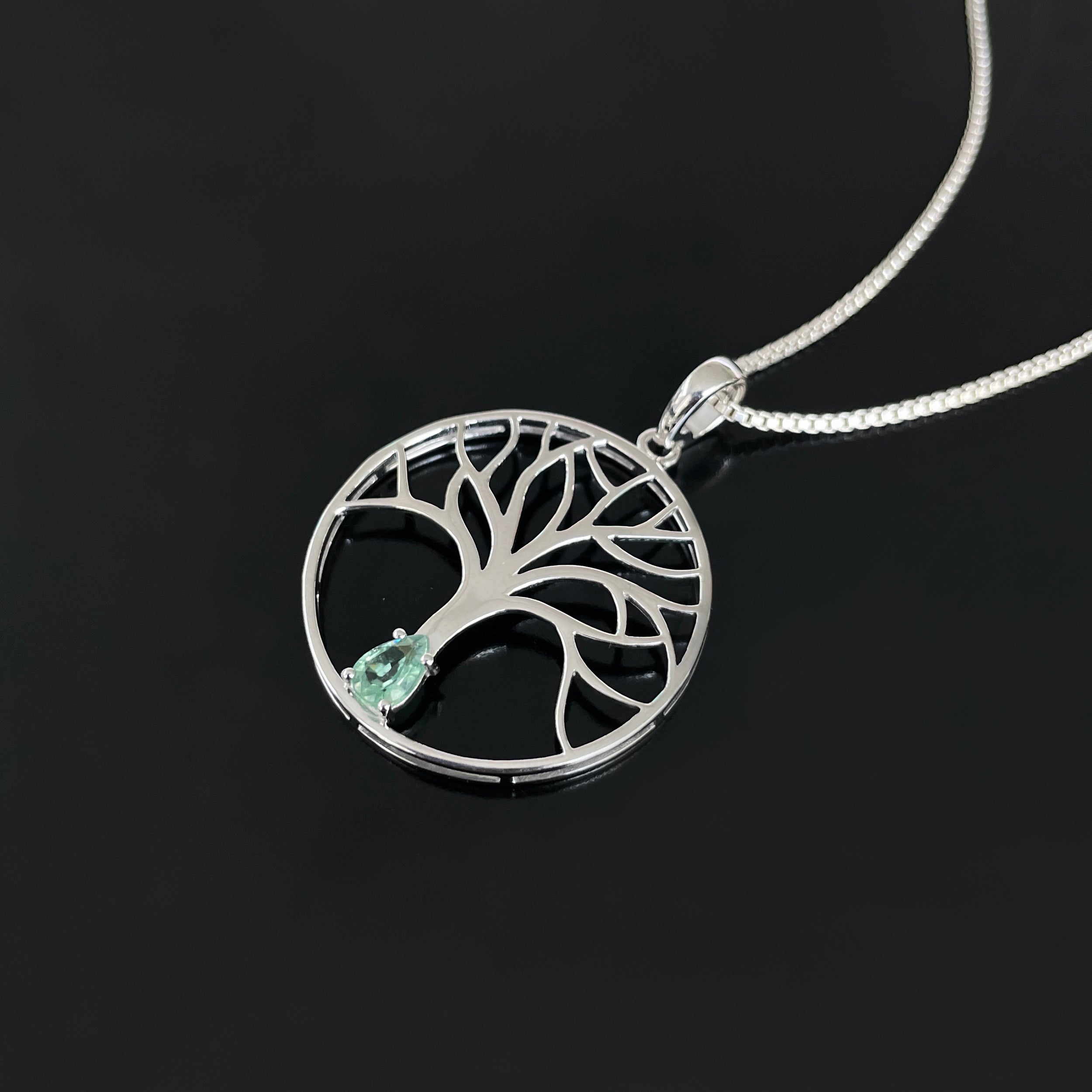 Green Kyanite Tree Of Life Pendant-(KYN-SN-154-G.)