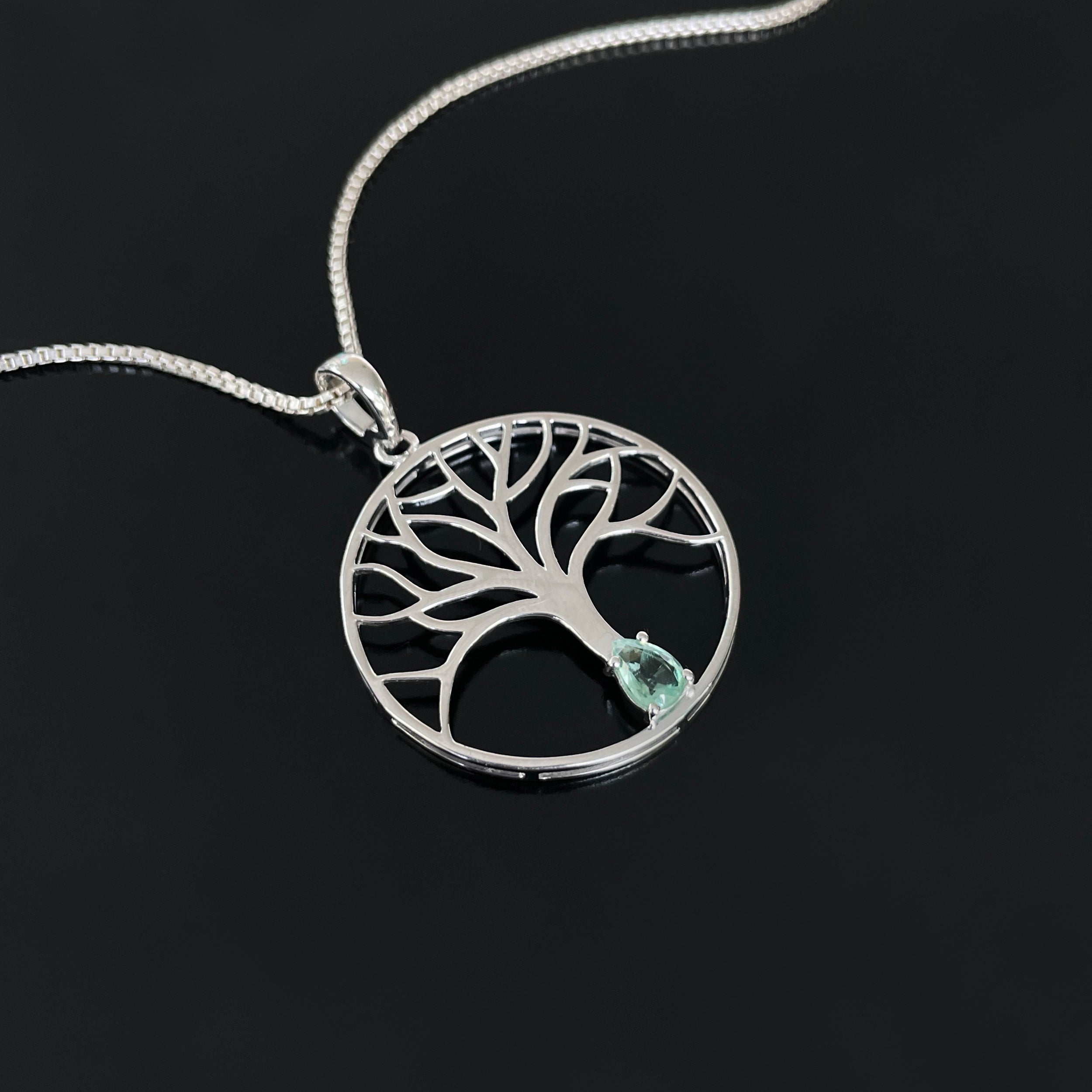 Green Kyanite Tree Of Life Pendant-(KYN-SN-154-G.)