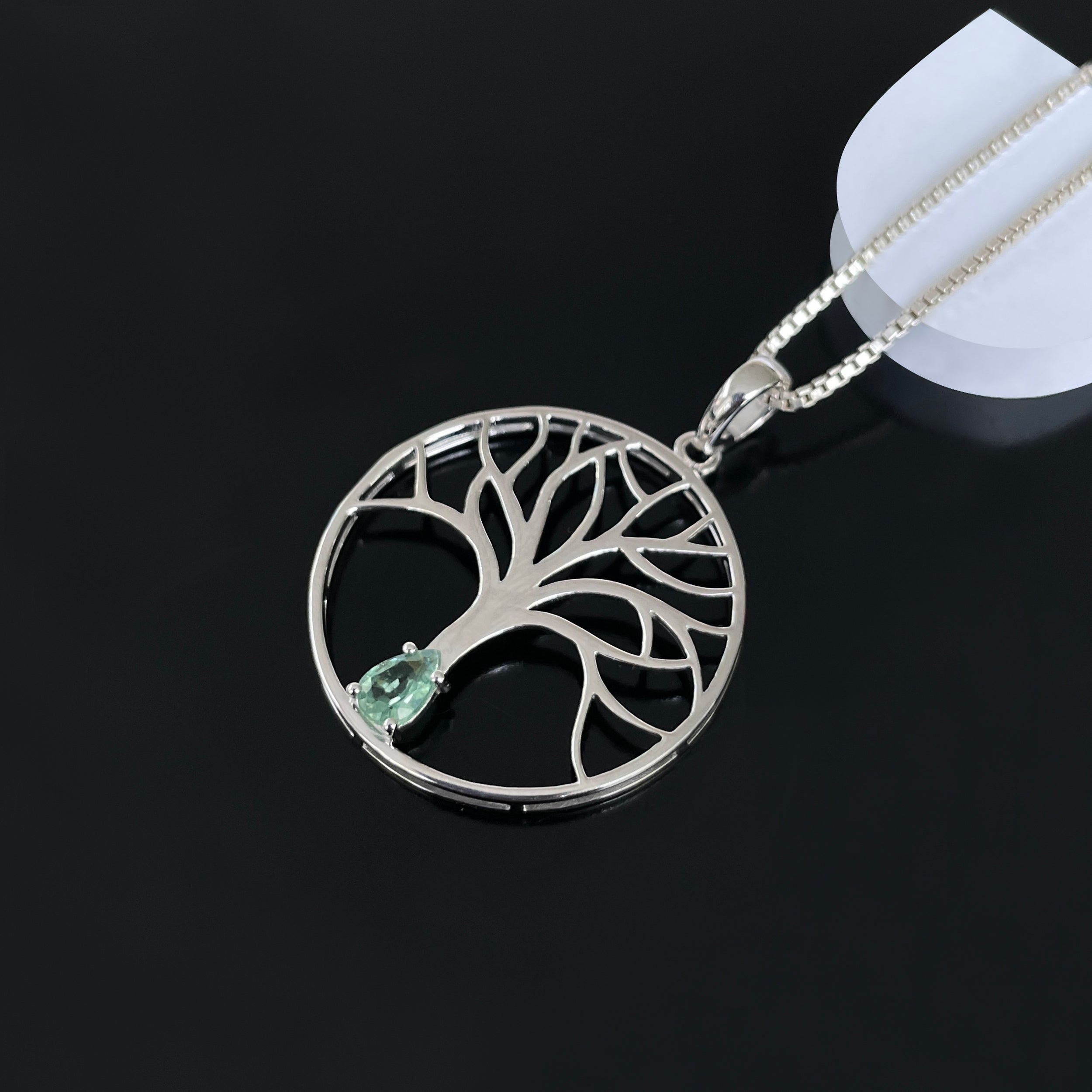 Green Kyanite Tree Of Life Pendant-(KYN-SN-154-G.)