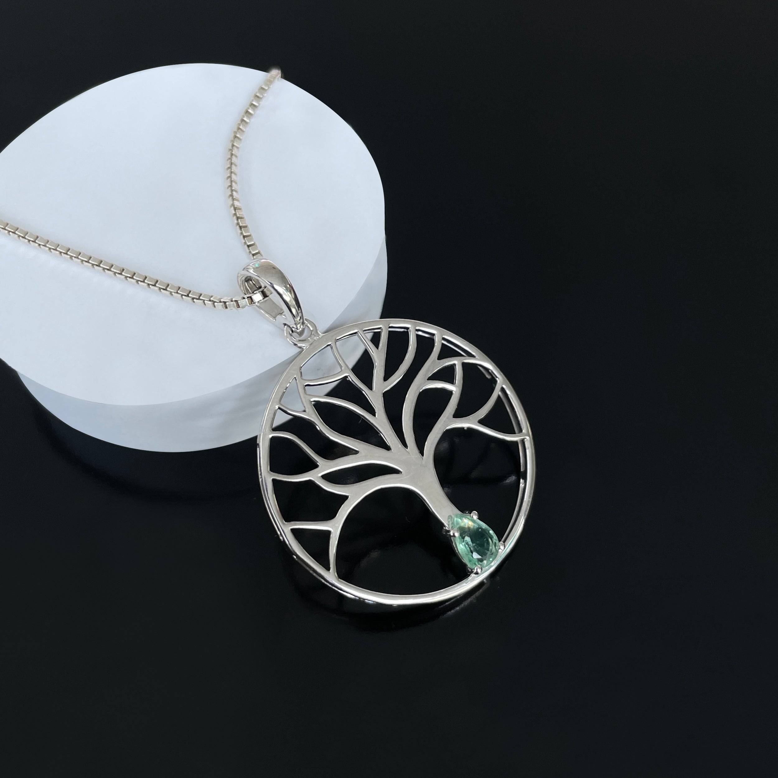 Green Kyanite Tree Of Life Pendant-(KYN-SN-154-G.)