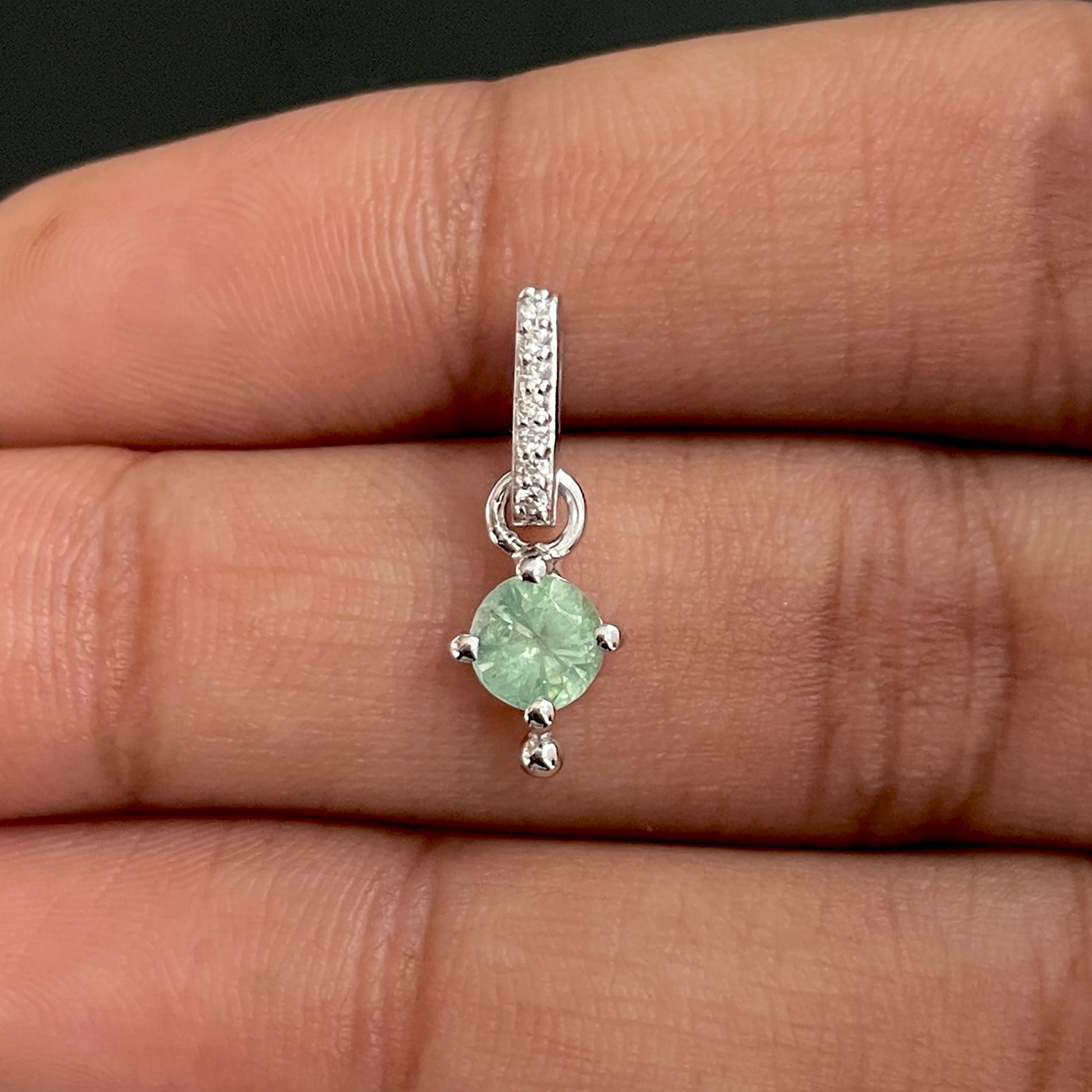 Green Kyanite & White Topaz Pendant-(KYN-SP-399-G.)