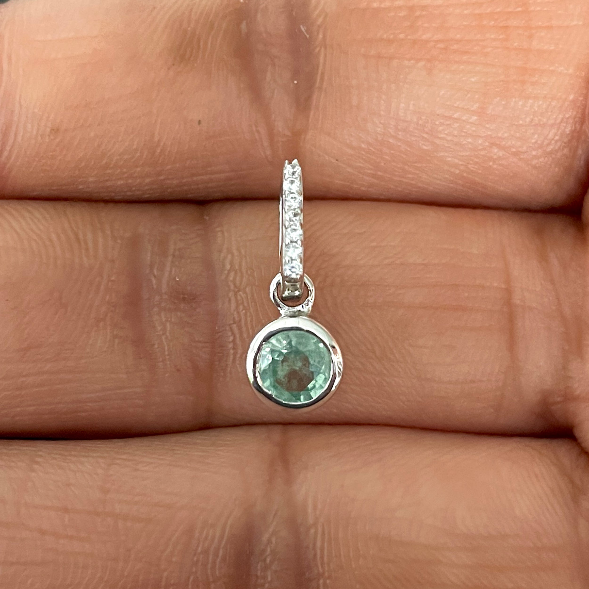 Green Kyanite & White Topaz Pendant-(KYN-SP-957-G.)