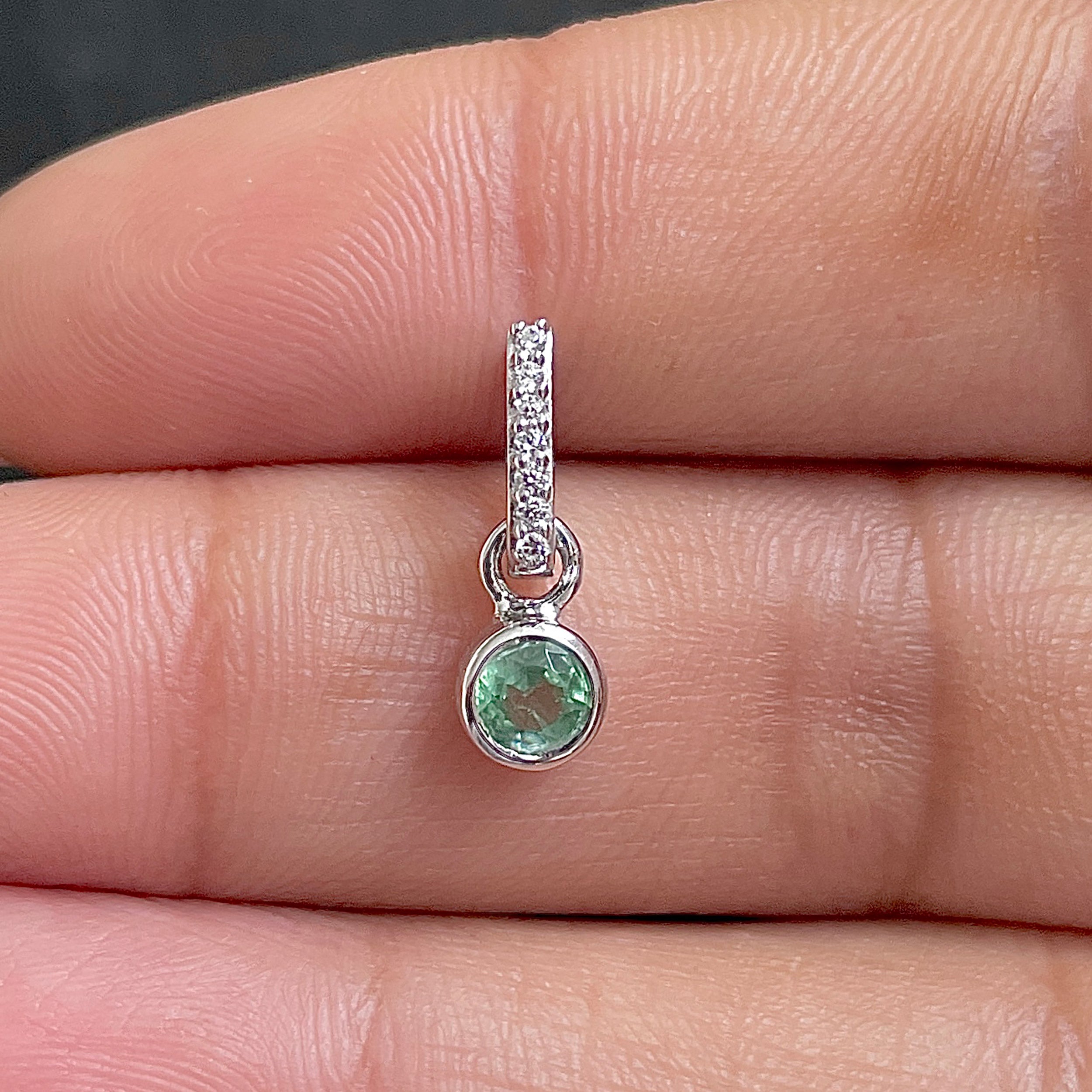 Green kyanite & White Topaz Pendant-(KYN-SP-999B-G.)