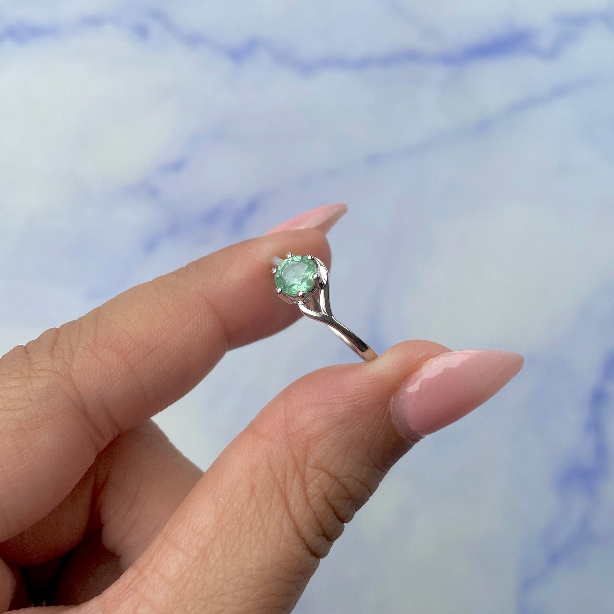 Green Kyanite Ring-(KYN-SR-04-G.)