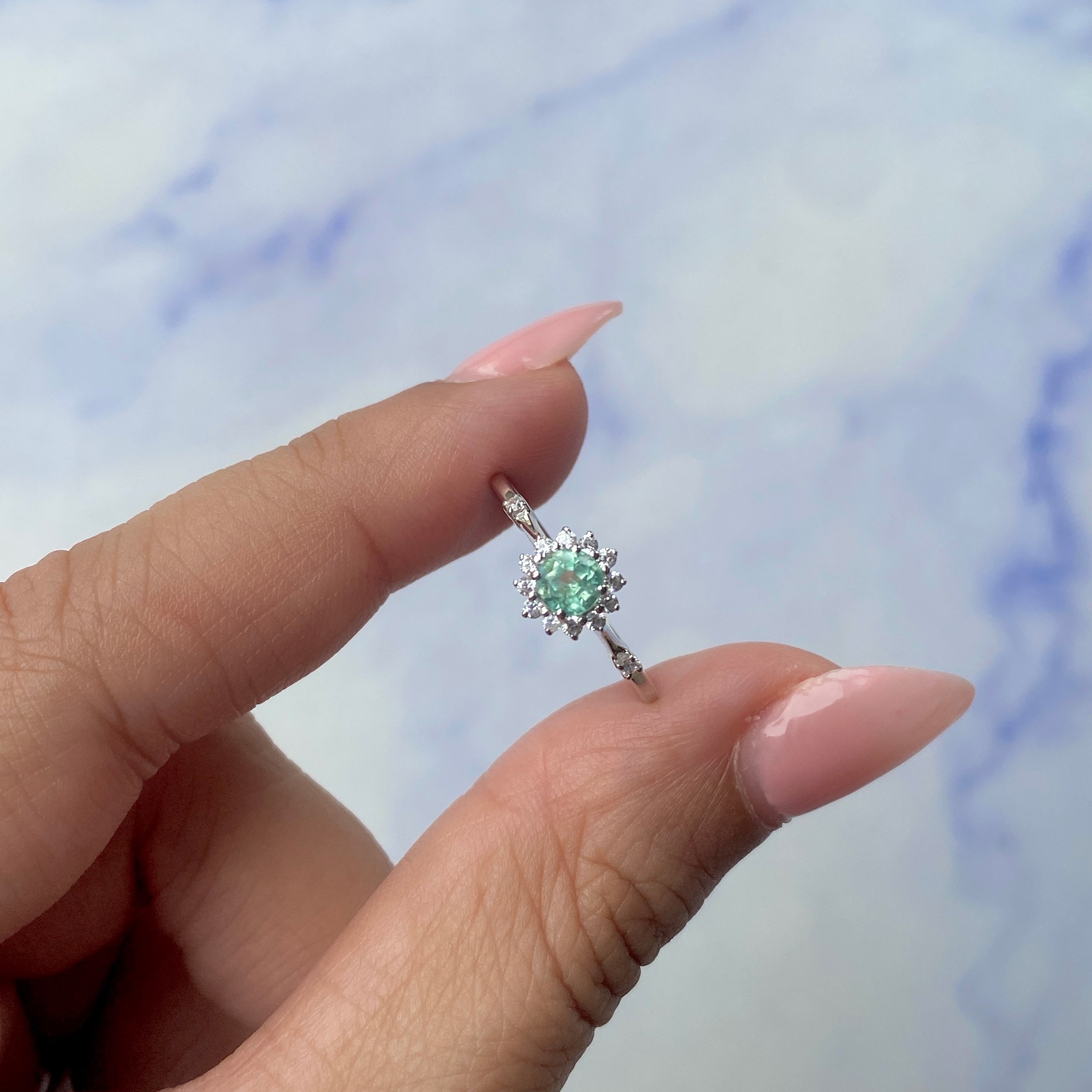 Green Kyanite Ring-(GKY-SR-1937.)
