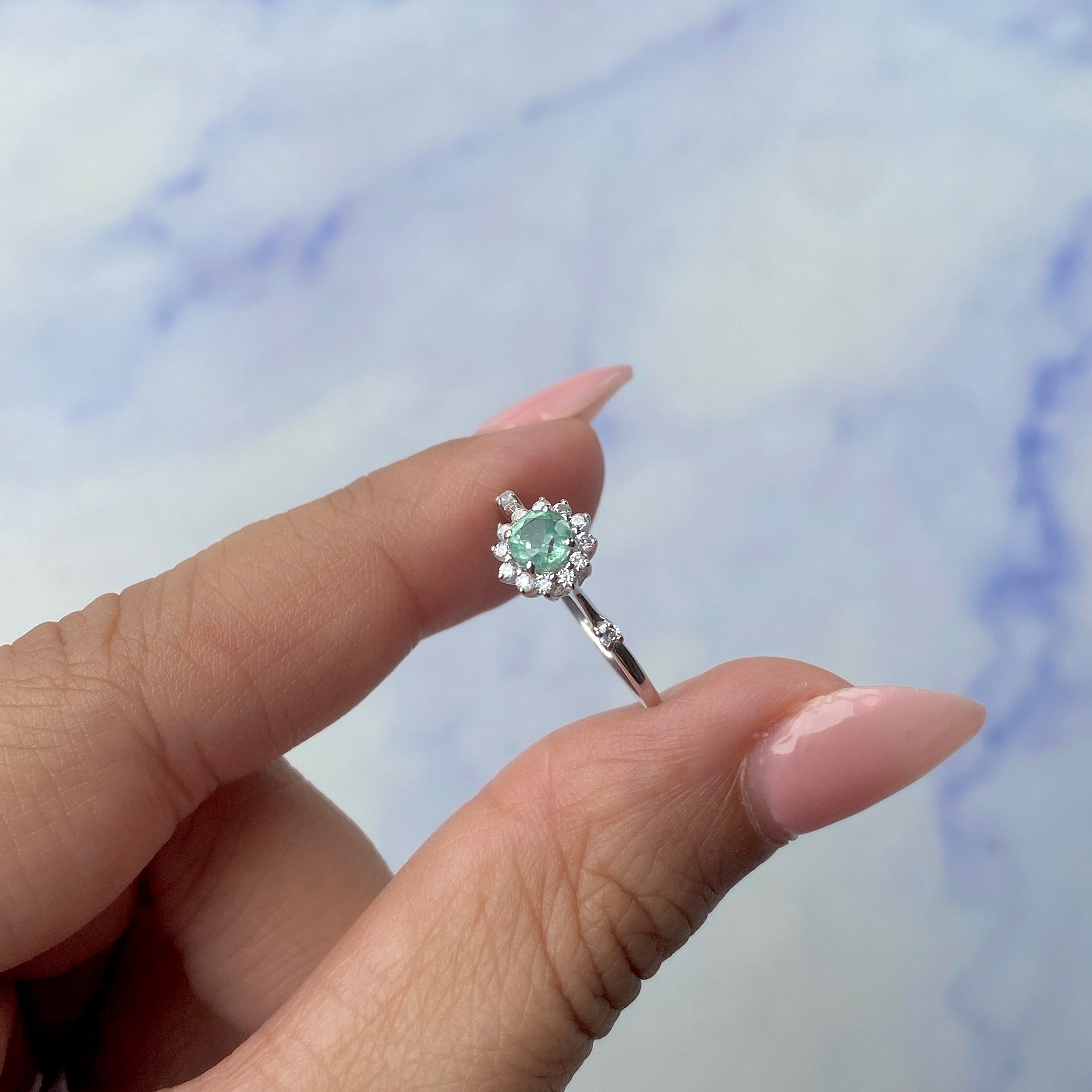 Green Kyanite Ring-(KYN-SR-1937-G.)