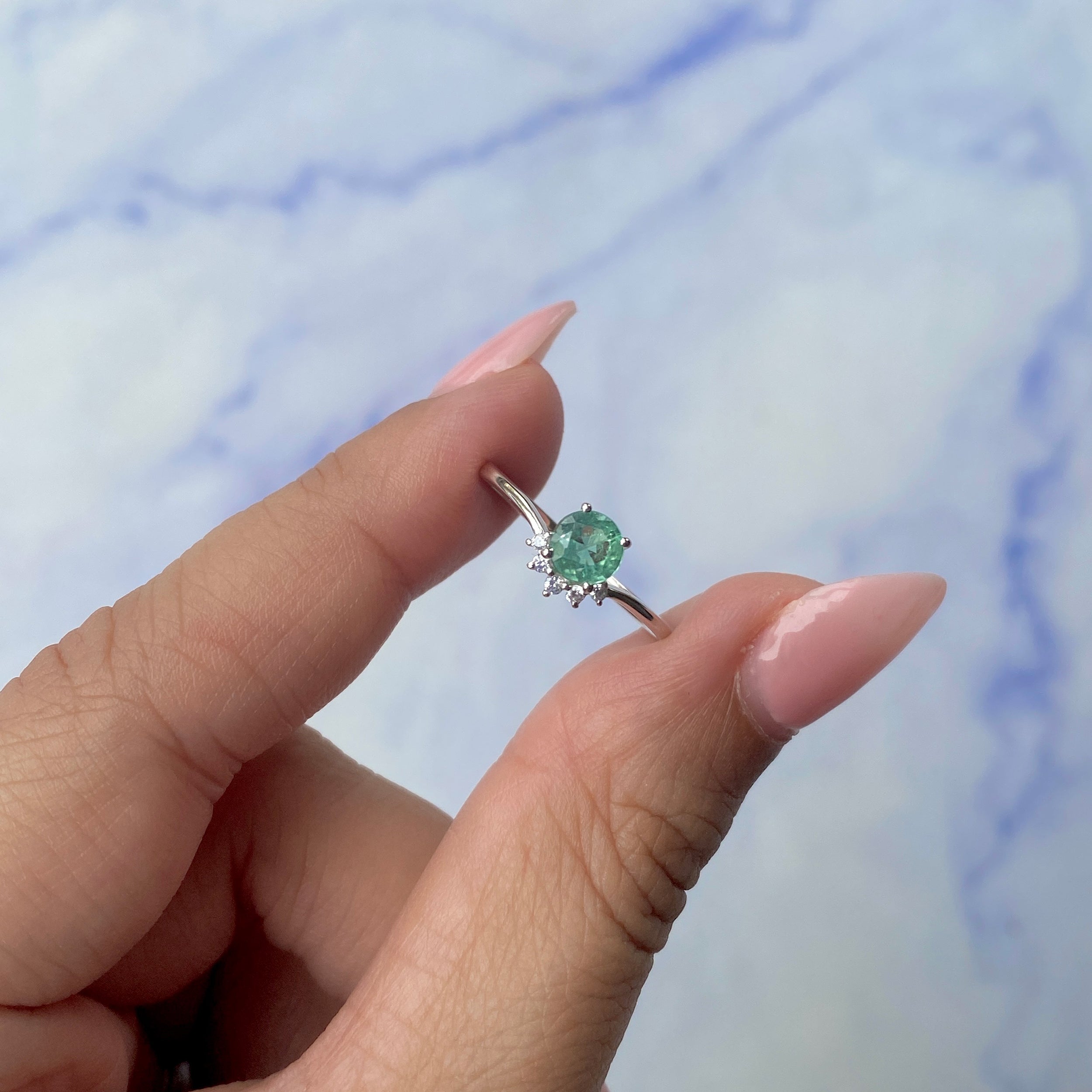 Green Kyanite Ring-(GKY-SR-1942.)