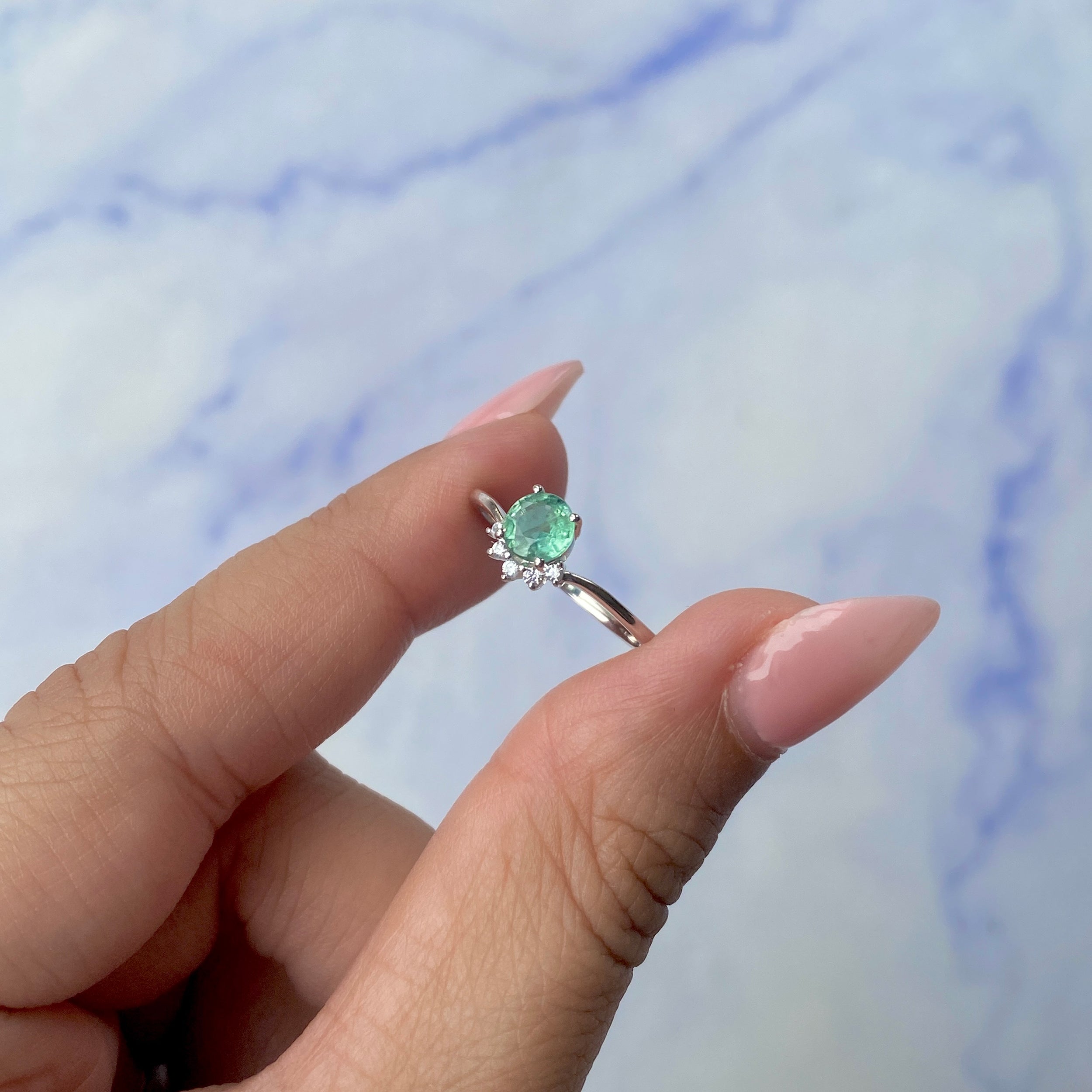 Green Kyanite Ring-(KYN-SR-1942-G.)