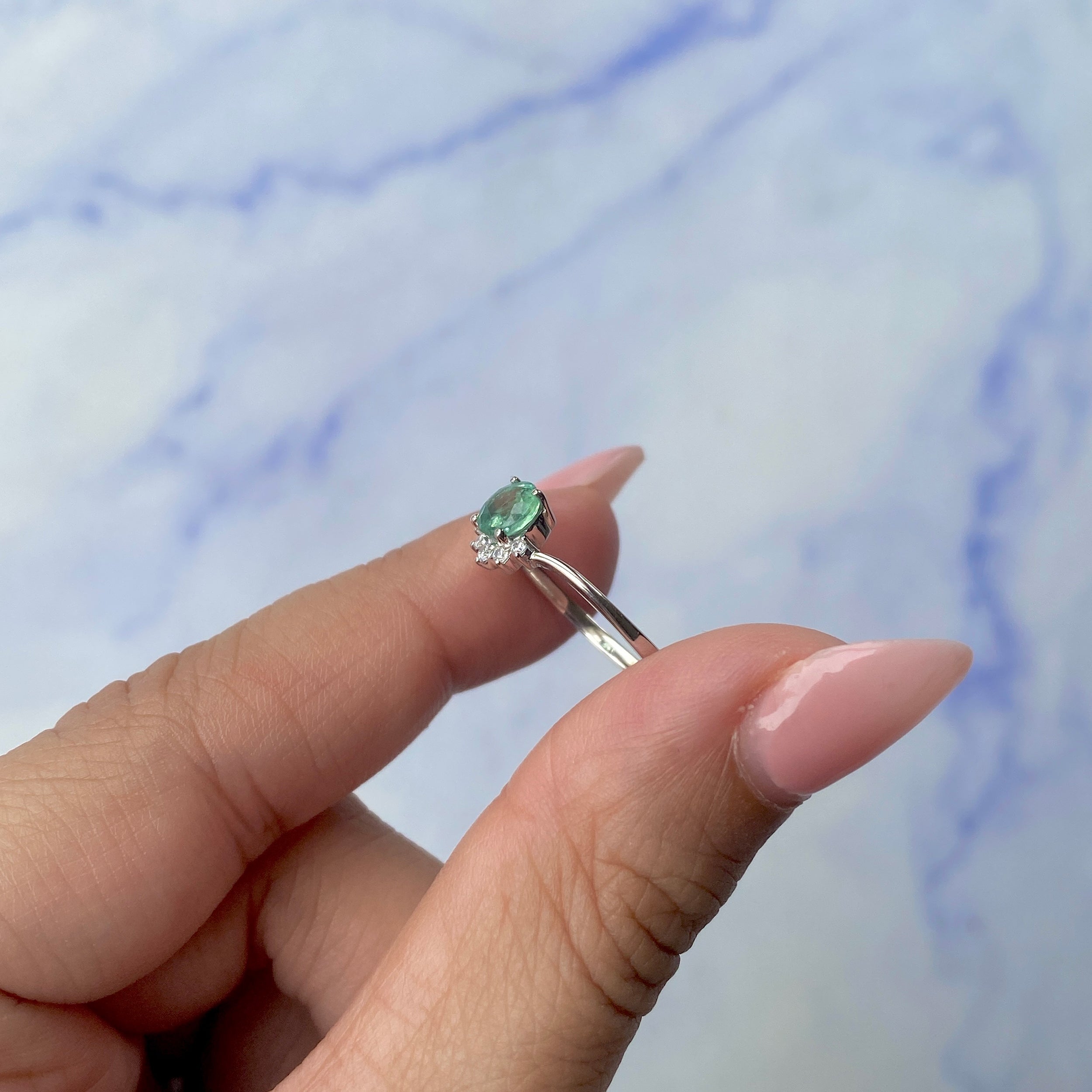Green Kyanite Ring-(KYN-SR-1942-G.)