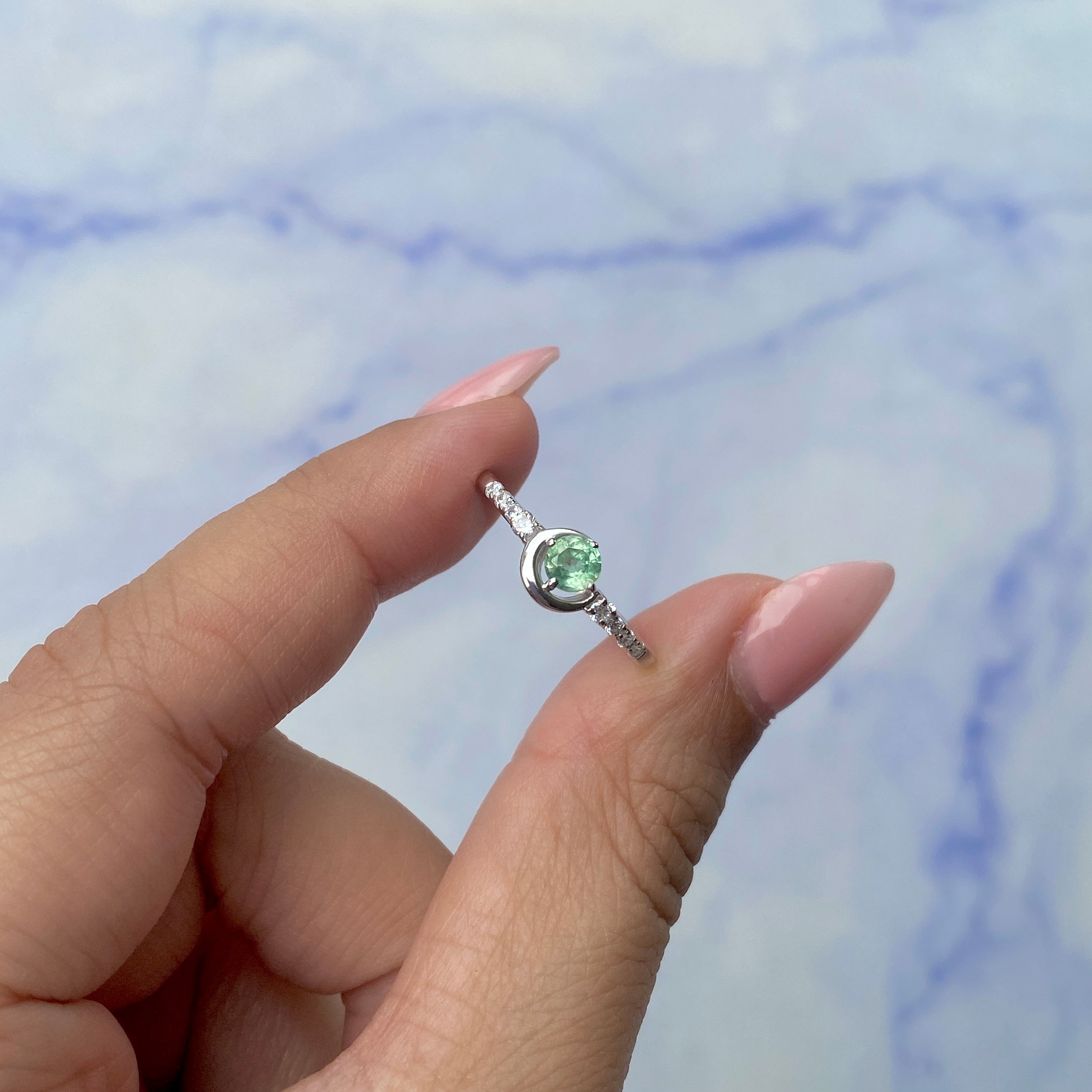 Green Kyanite Ring-(GKY-SR-2292.)