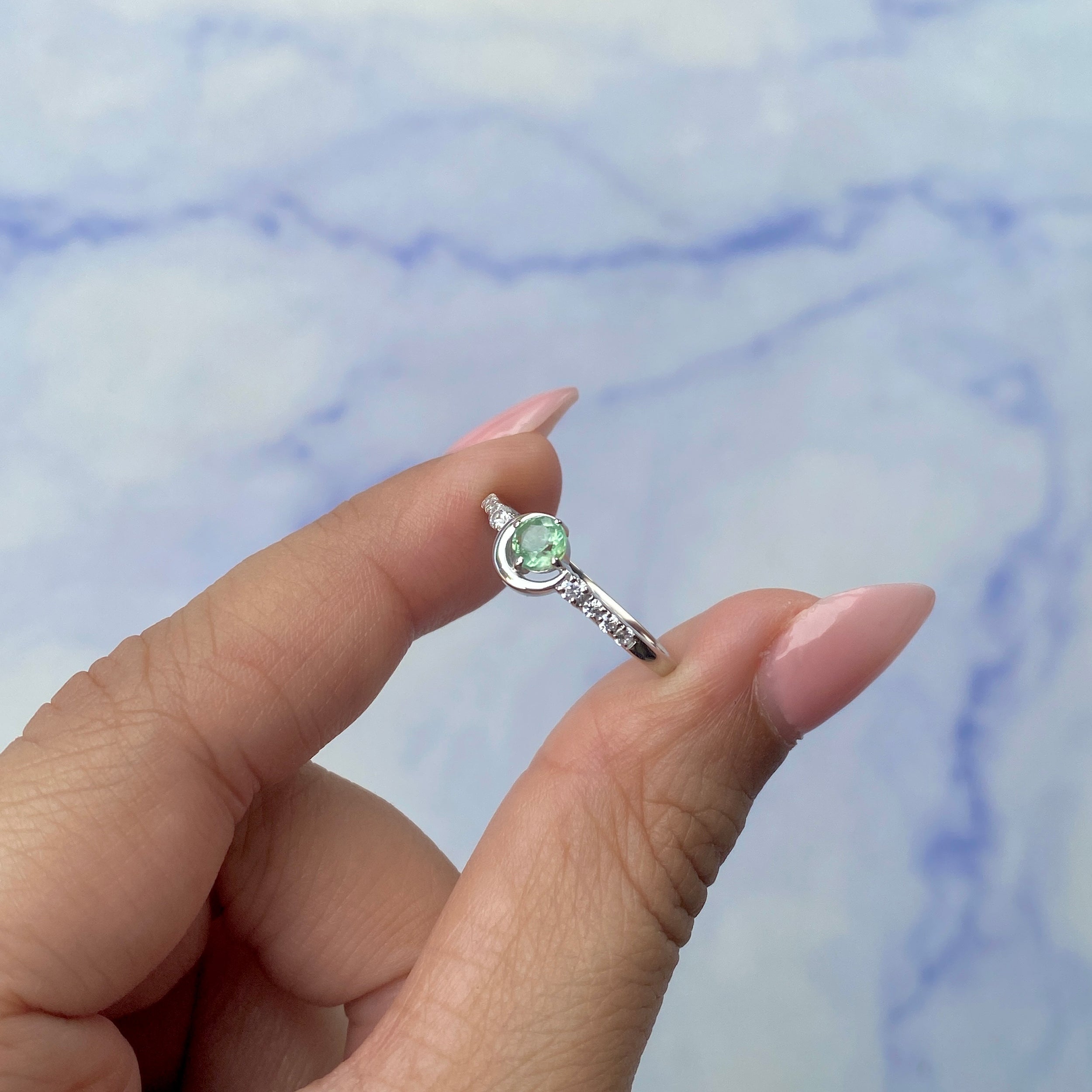 Green Kyanite Ring-(KYN-SR-2292-G.)