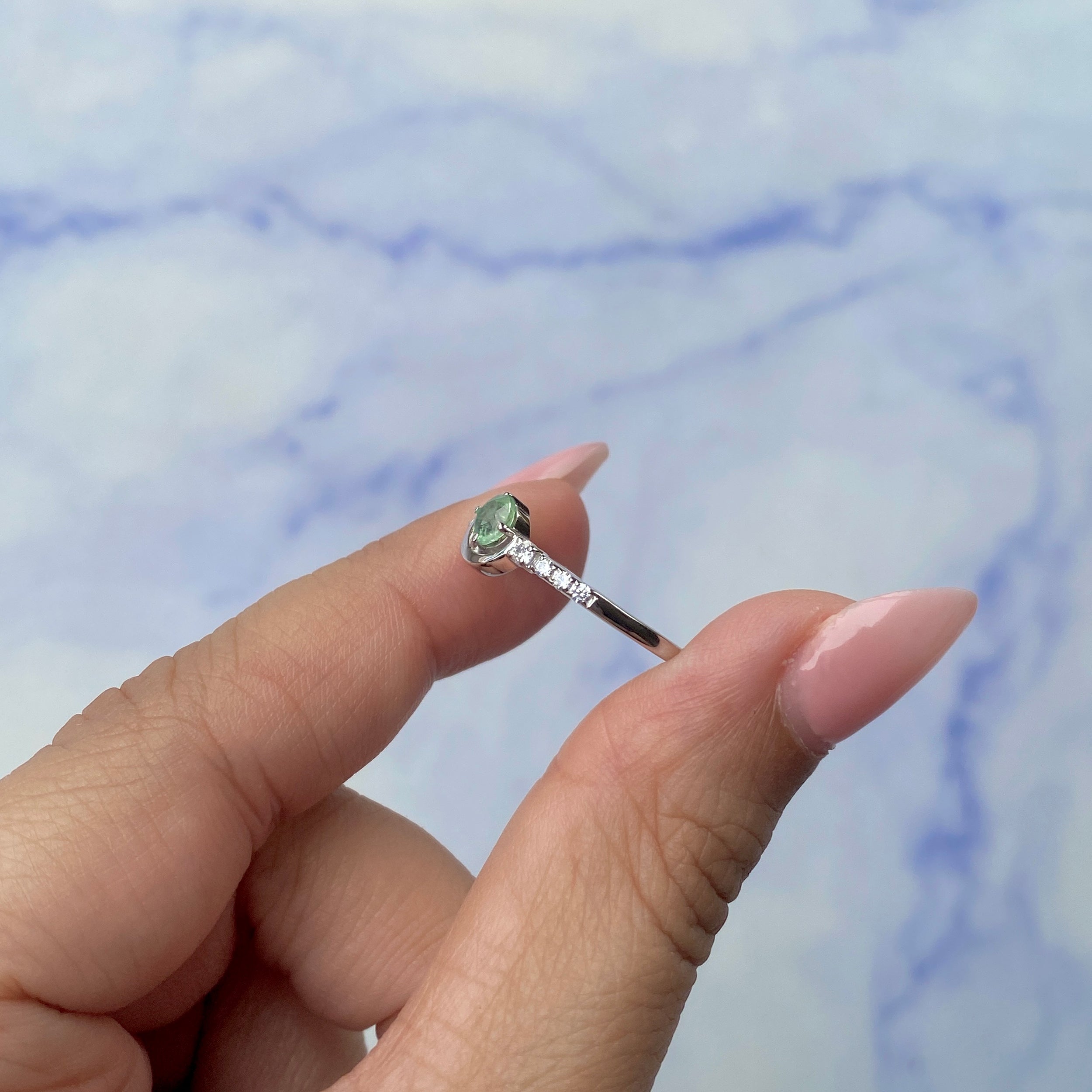 Green Kyanite Ring-(KYN-SR-2292-G.)