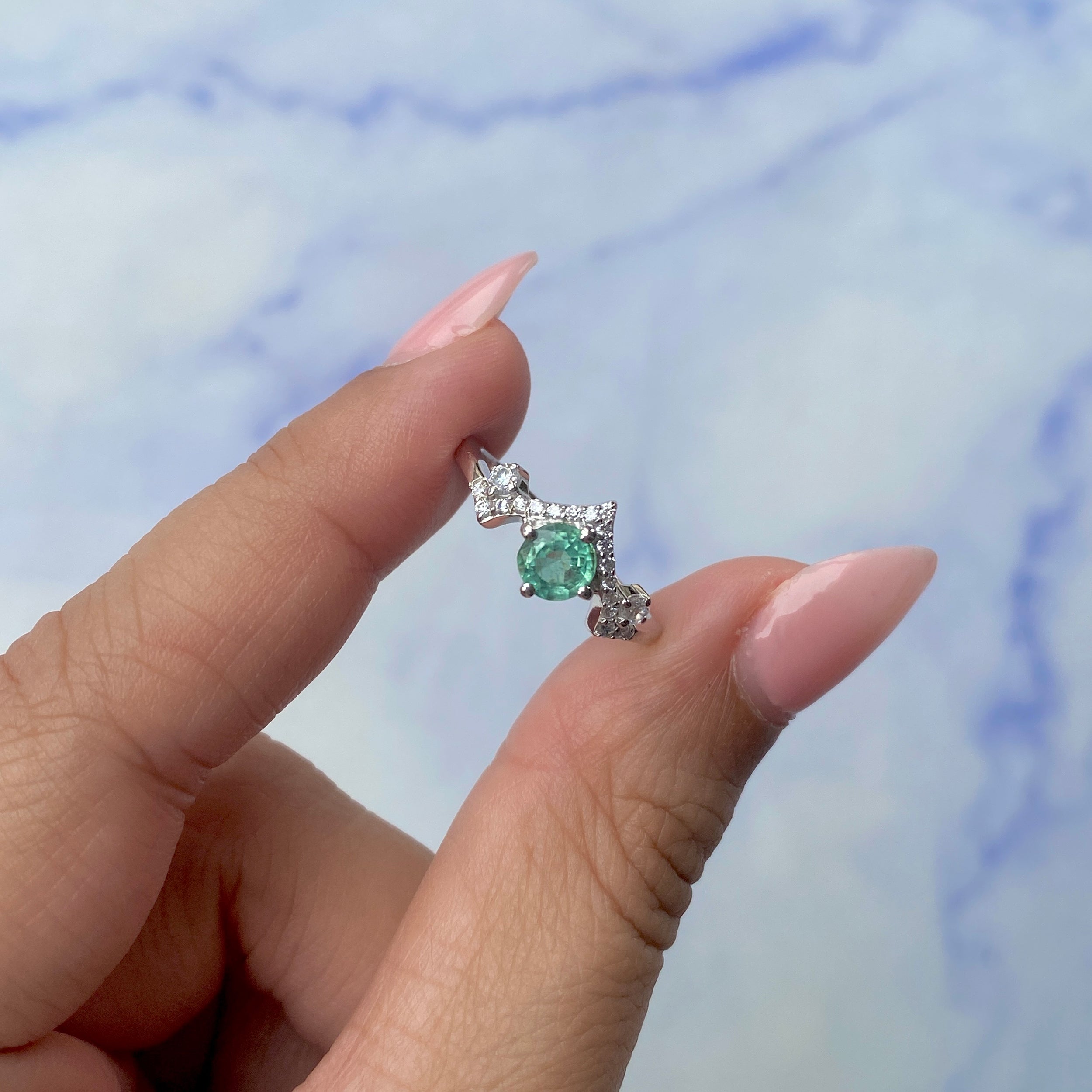 Green Kyanite Ring-(GKY-SR-2296.)