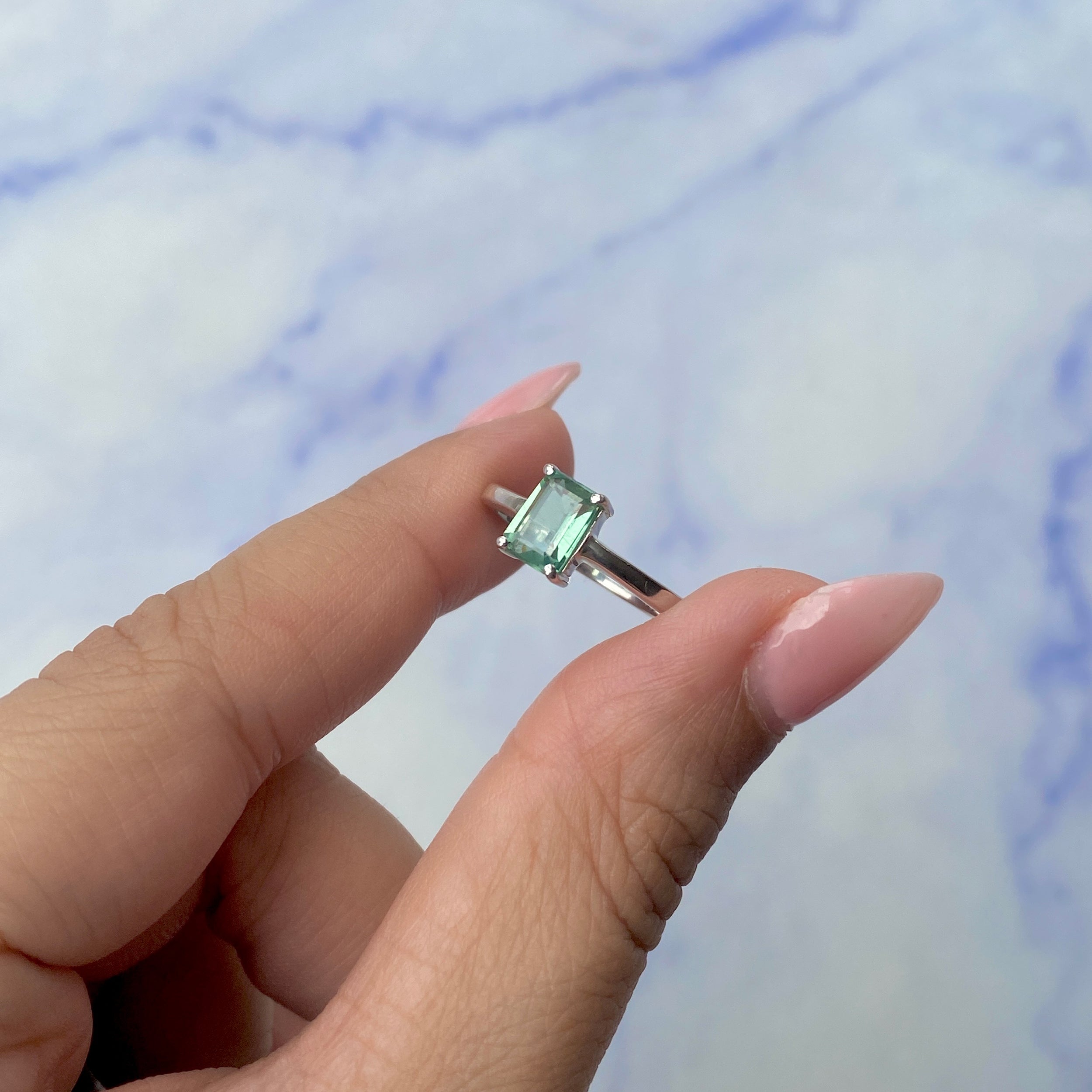 Green Kyanite Ring-(KYN-SR-241-G.)