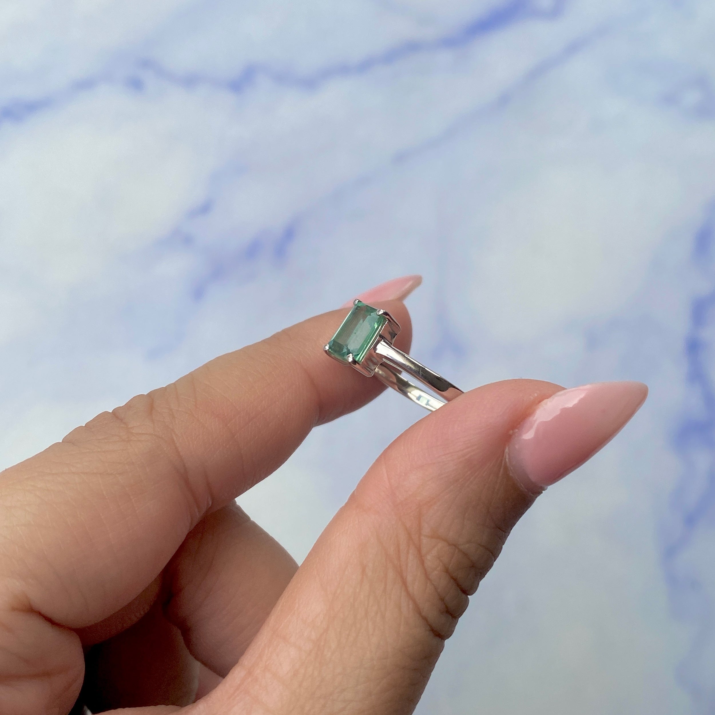 Green Kyanite Ring-(KYN-SR-241-G.)