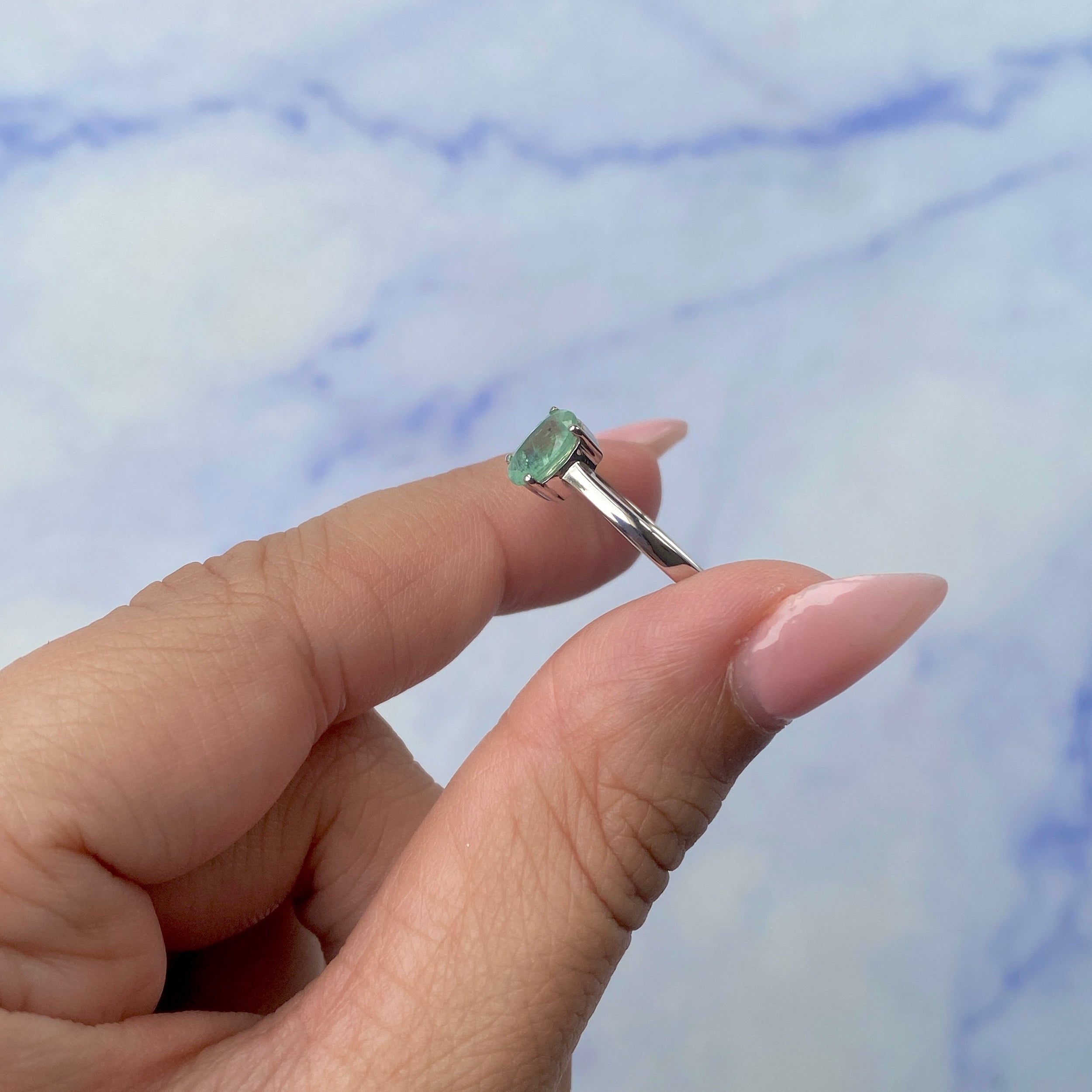 Green Kyanite Ring-(KYN-SR-242-G.)