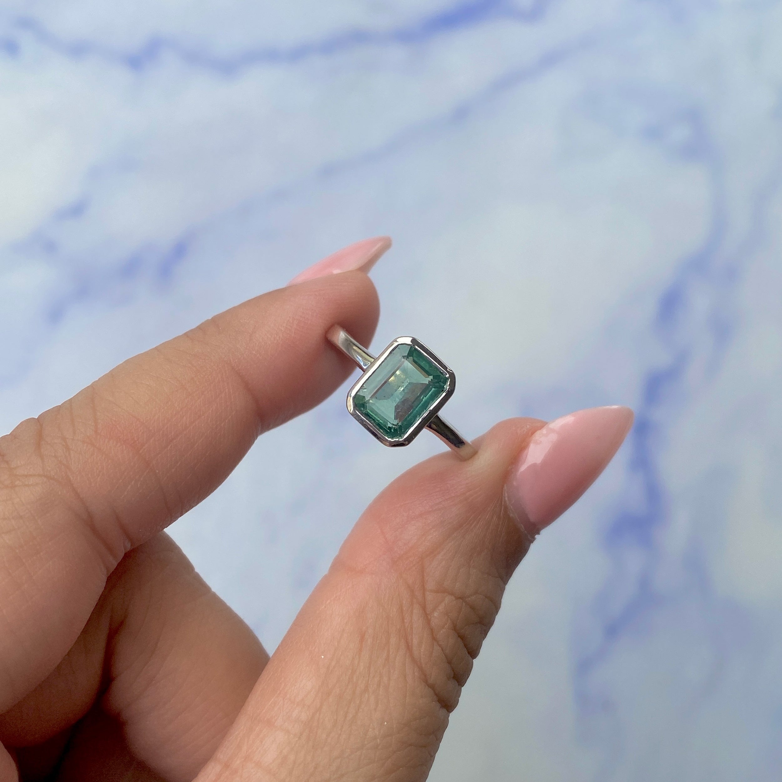 Green Kyanite Ring-(KYN-SR-246-G.)