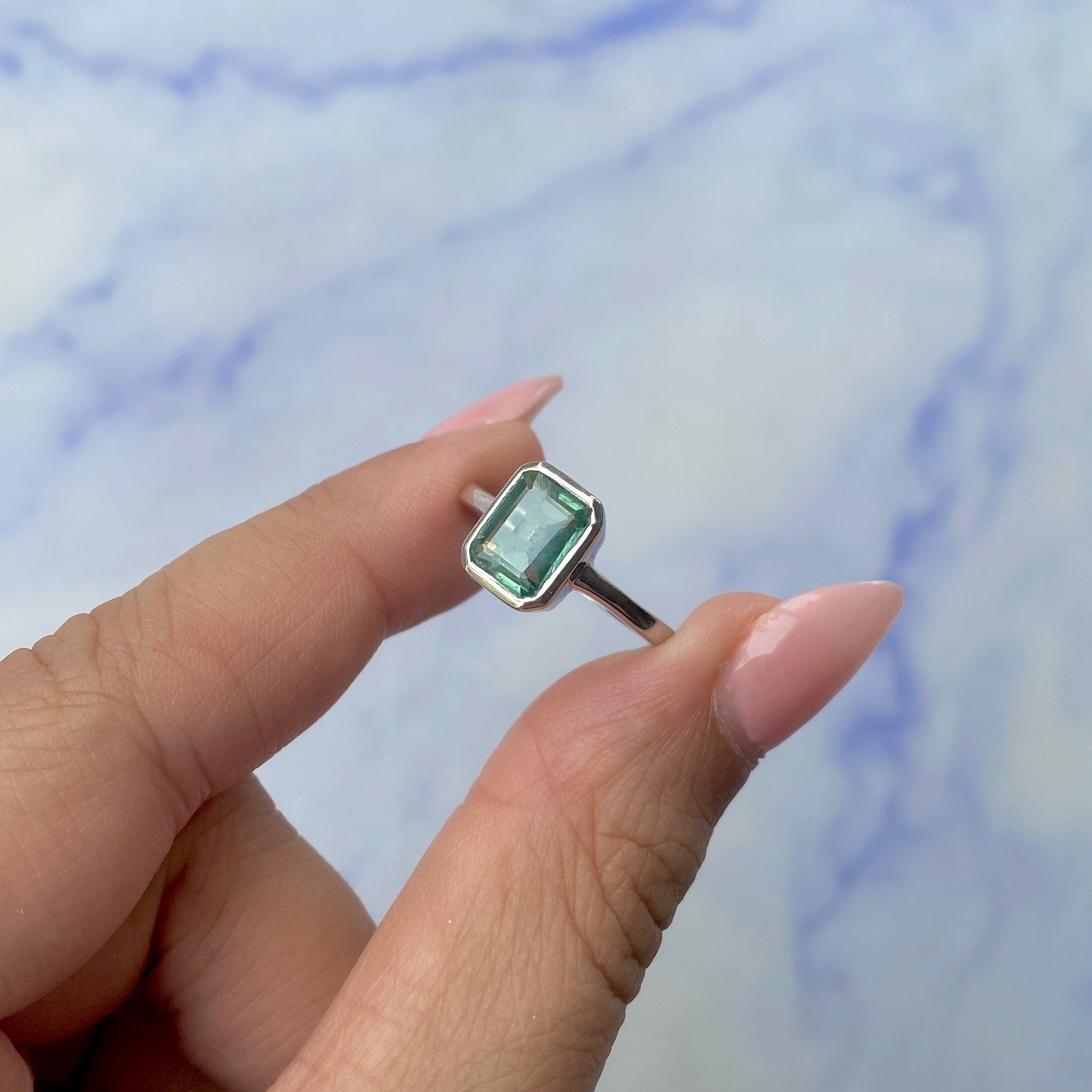 Green Kyanite Ring-(KYN-SR-246-G.)