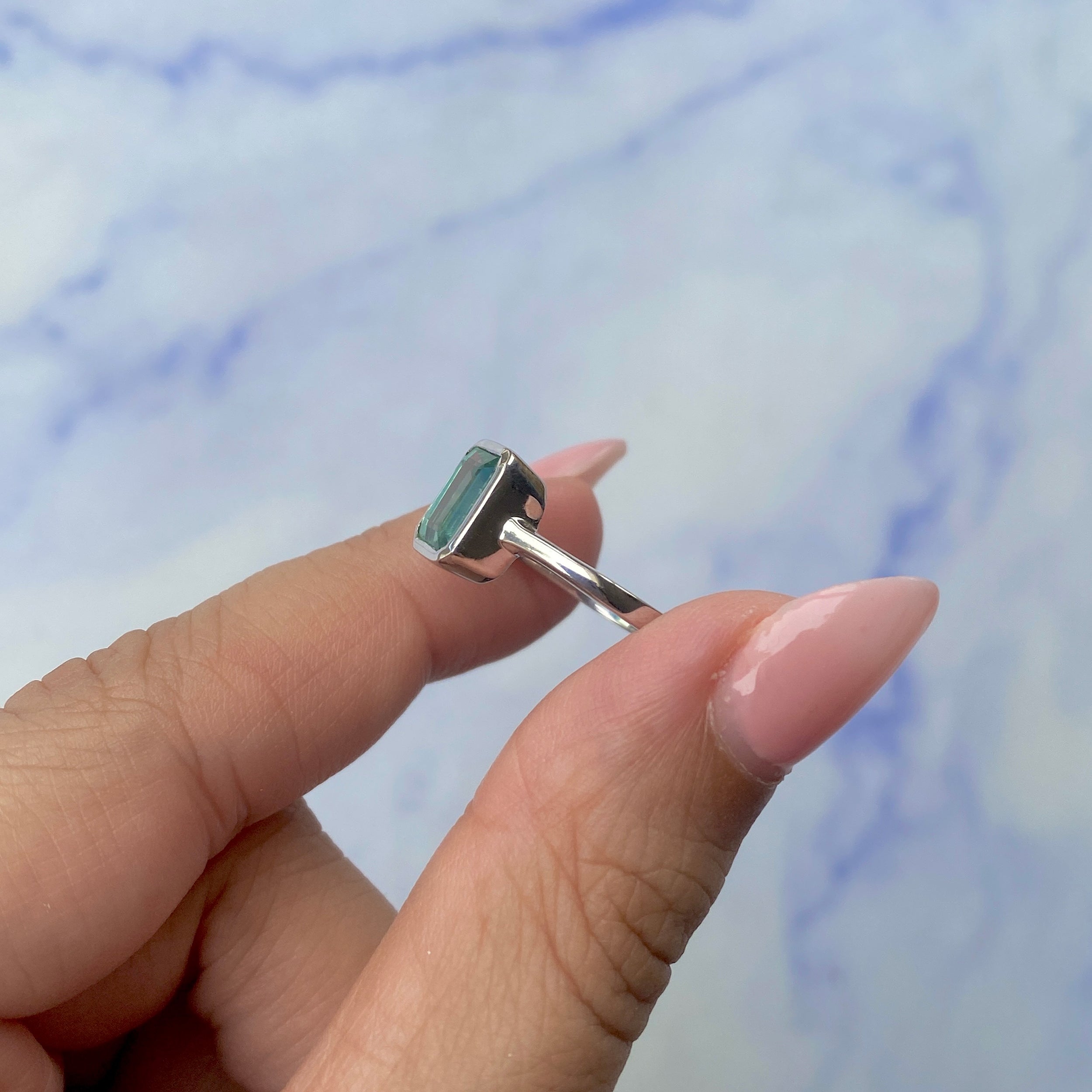 Green Kyanite Ring-(KYN-SR-246-G.)