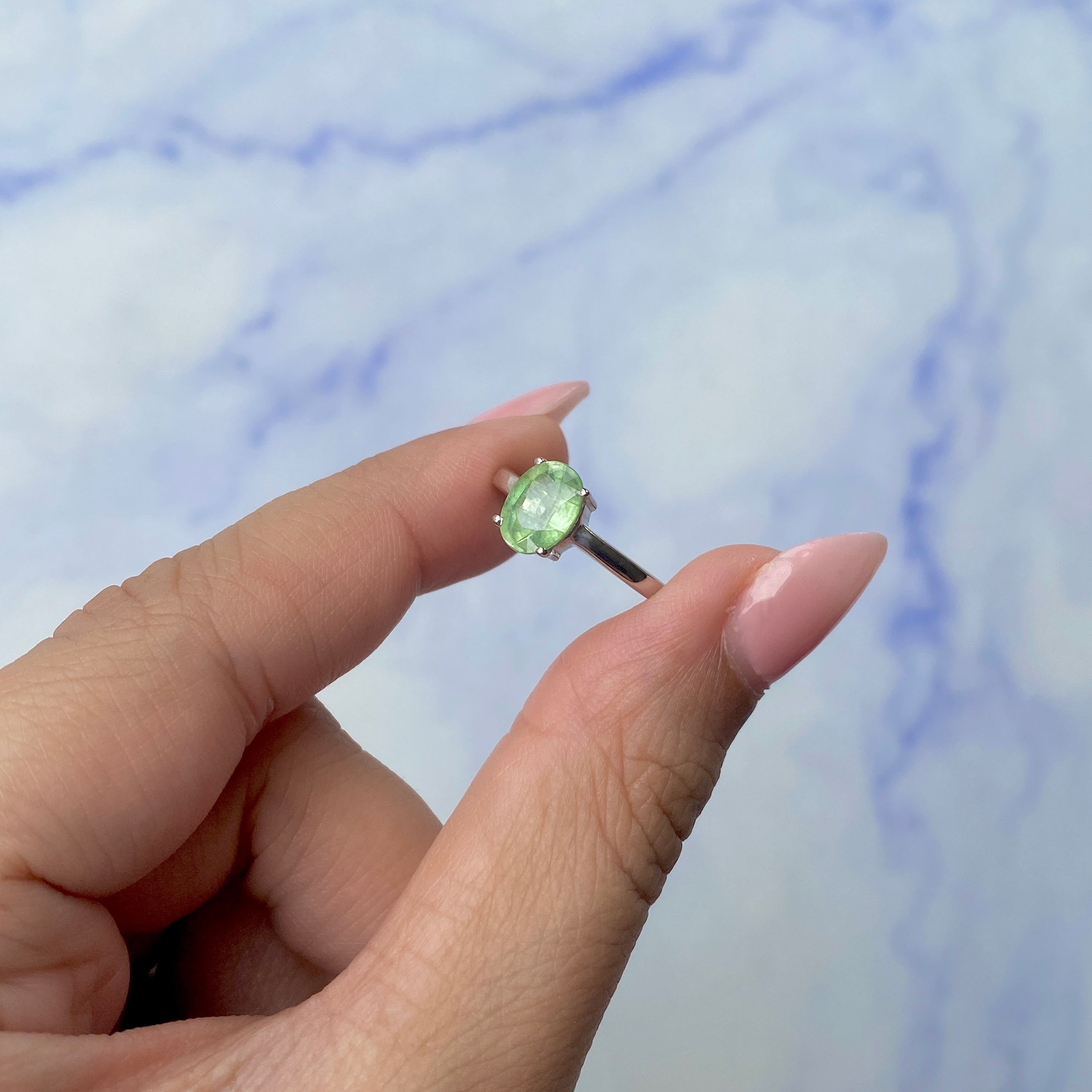 Green Kyanite Ring-(KYN-SR-249-G.)